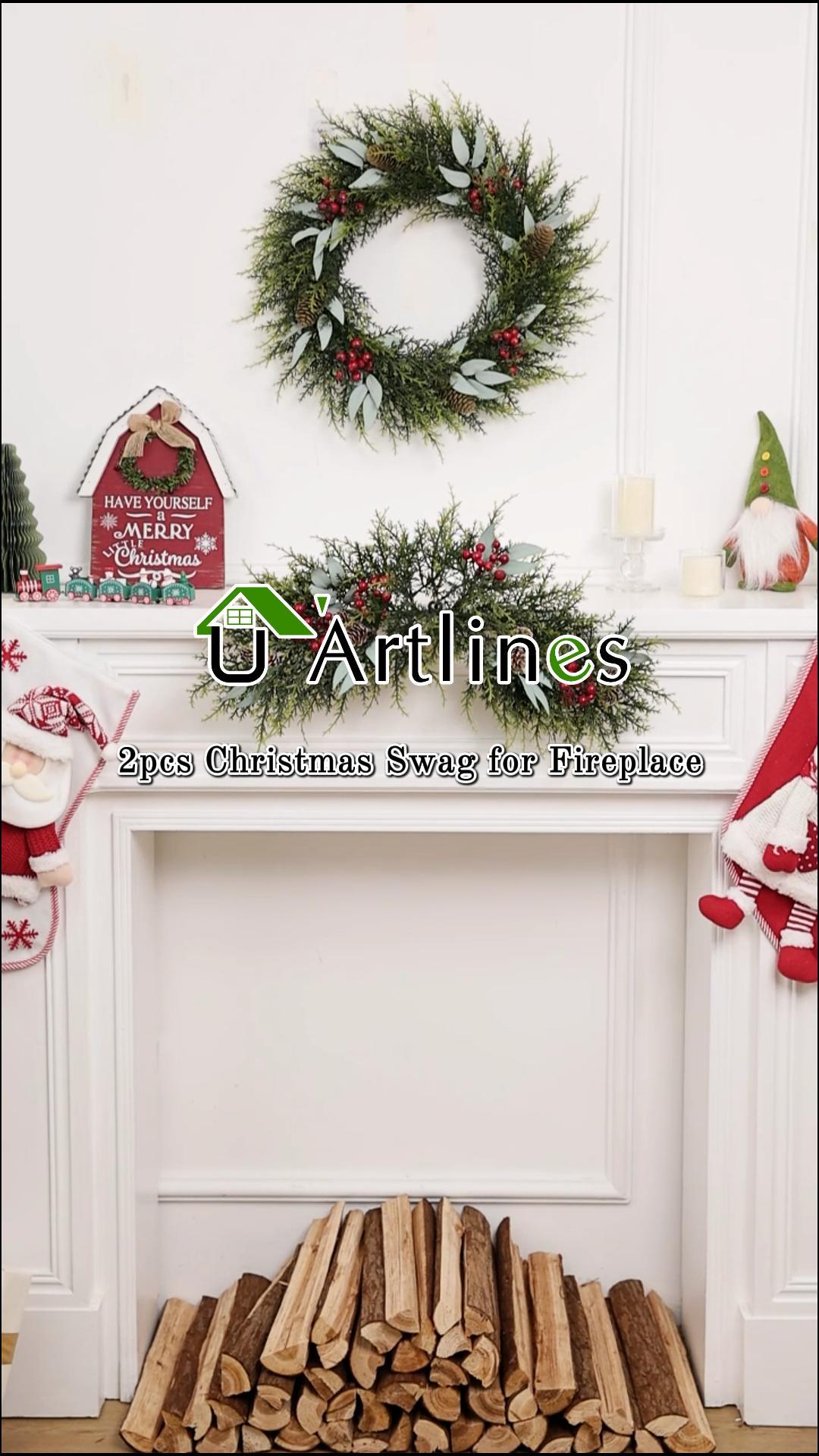Amazon.com: U'Artlines Christmas Swag for Front Door, 27.5