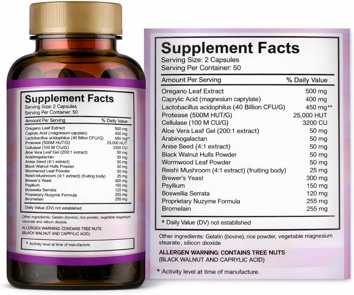 VITAMISAN Flora Balance Probiotic Support 100 Capsules | Digestive & Gut Health Support Supplement for Men & Women | Prebiotic Fiber & Enzyme Blend | Made in USA