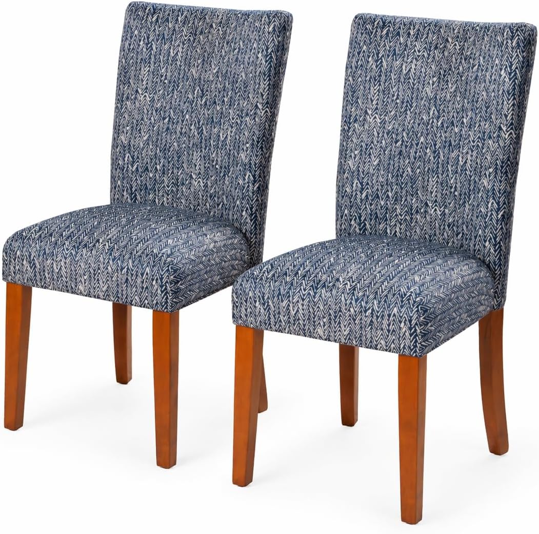 Parsons Classic Upholstered Accent Dining Chair, Set of 2, Navy