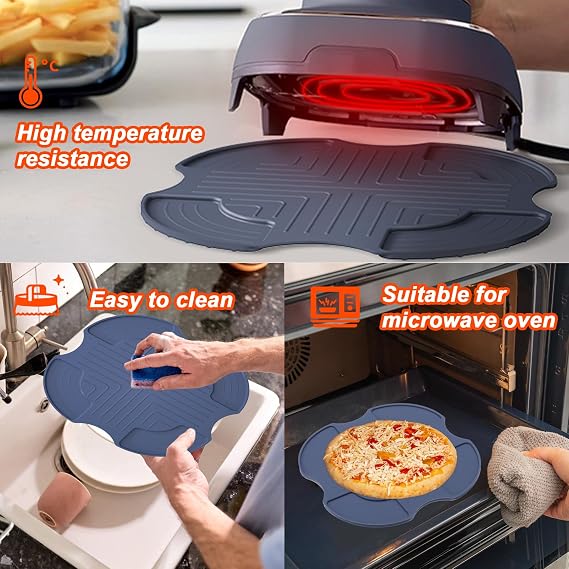 Palksky Air Fryer Trivets Silicone for Ninja Crispi, Hot Pads Potholders for Ninja Crispi Airfryer Accessories, Portable Glass Air Fryer Cooking System Holder (Light Green)