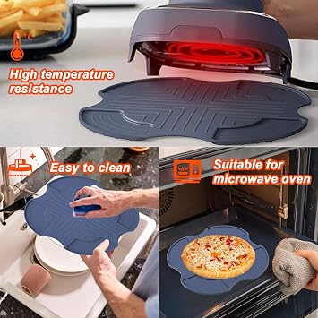 Palksky Air Fryer Trivets Silicone for Ninja Crispi, Hot Pads Potholders for Ninja Crispi Airfryer Accessories, Portable Glass Air Fryer Cooking System Holder (Light Green)