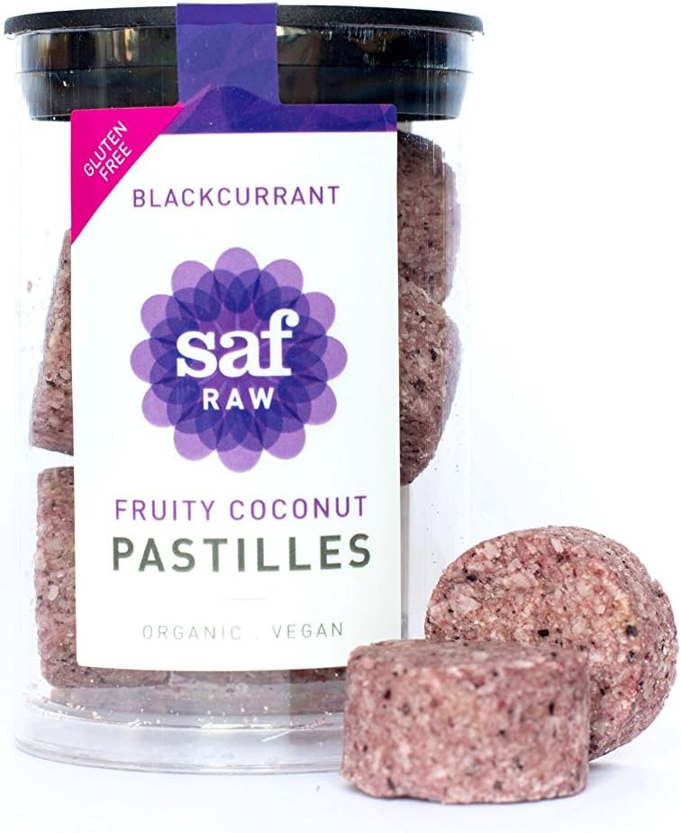 Saf Raw Fruity Coconut Pastilles - Blackcurrant 50g