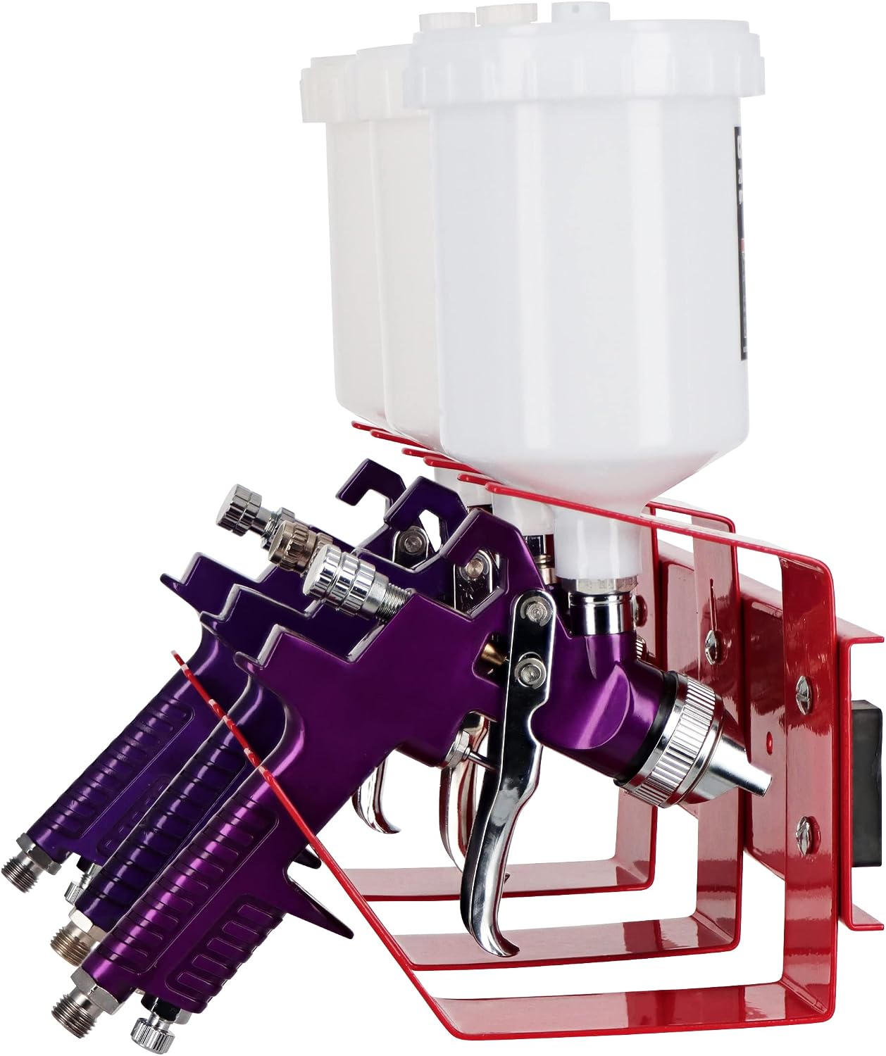 ABN 3 Hook Gravity Spray Gun Holder Triple Paint Gun Rack - 12in Magnetic Auto Paint Gun Holder for Gravity Feed Sprayer