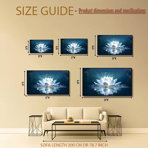Miniatura 3 de ICEWQOQU Lienzo impreso para pared, lienzo de loto, arte de pared zen, spa, lienzo, meditación, espiritual, dormitorio, baño, decoración del hogar