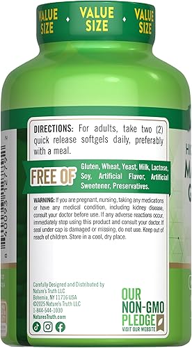 Miniatura 7 de Nature's Truth Glicinato de magnesio 250 mg  120 cápsulas blandas  Alta absorción  Suplemento mineral sin OMG y sin gluten