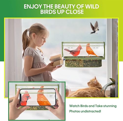 Miniatura 4 de Comedero para pájaros de ventana con comedero para pájaros para colgar en exteriores