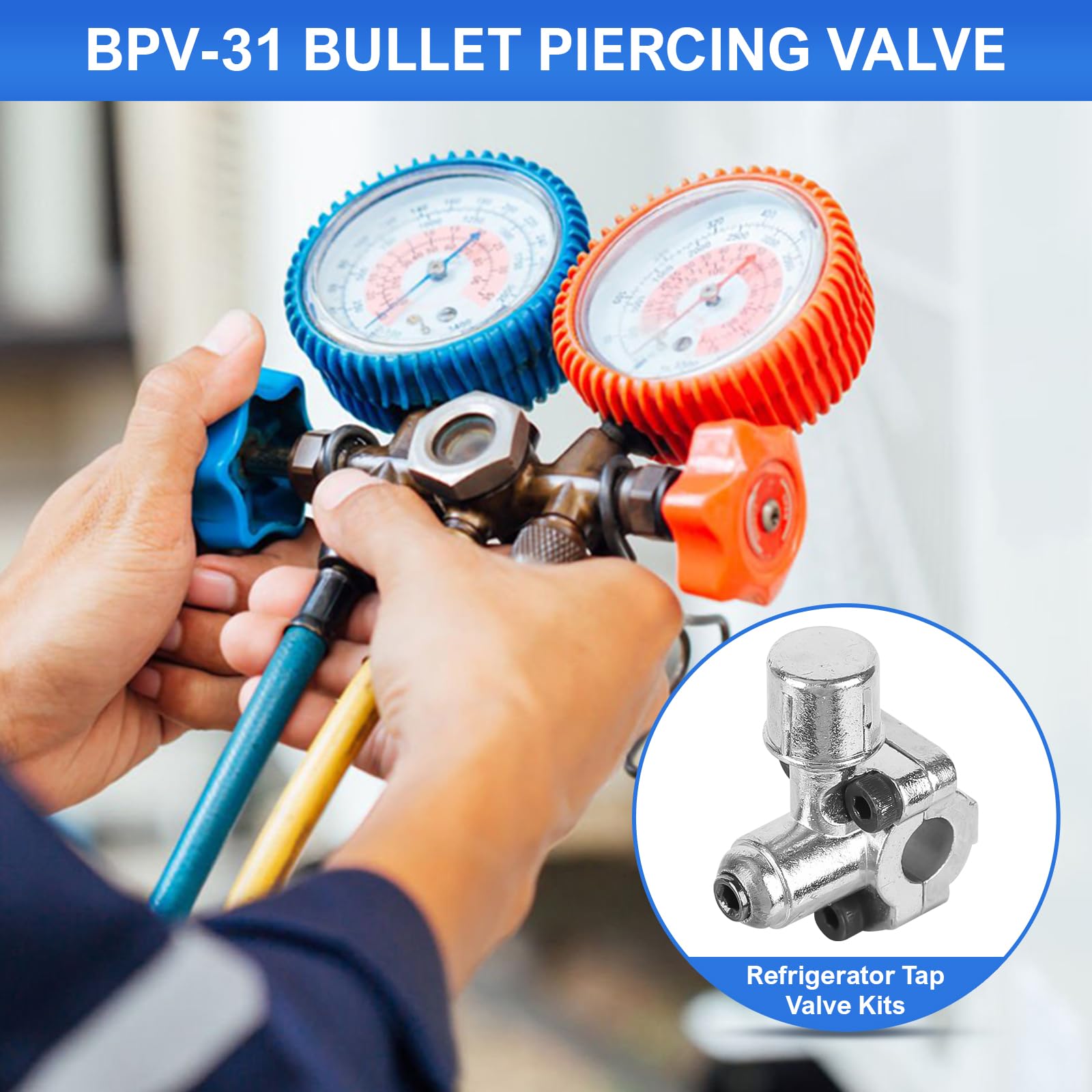 10 valvole piercing a proiettile, kit di valvole BPV-31, valvola per rubinetto del frigorifero, compatibile con tubi di diametro esterno da 1/4 di pollice 5/16 pollici 3/8 di pollice, sostituire per