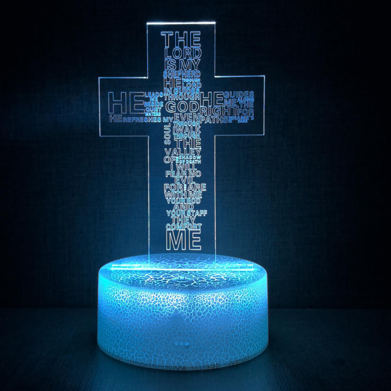 Luce Notturna 3D A Croce Con Gesù – Lampada LED Olografica Con Telecomando 16 Colori E Timer – Regalo Religioso Cristiano - 2