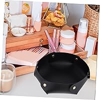 Vista 9 de ERINGOGO 4pcs Dice Tray Bandejas Decorativas Folding Bracket Desktop Stand Table Trays Folding Tray Desk Tray Leather Bracers Decorative Tray Trim