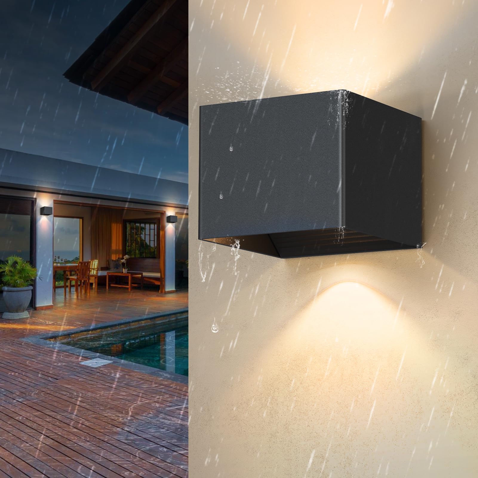 MALUX Batterij-wandlamp voor binnen en buiten, 280 lumen