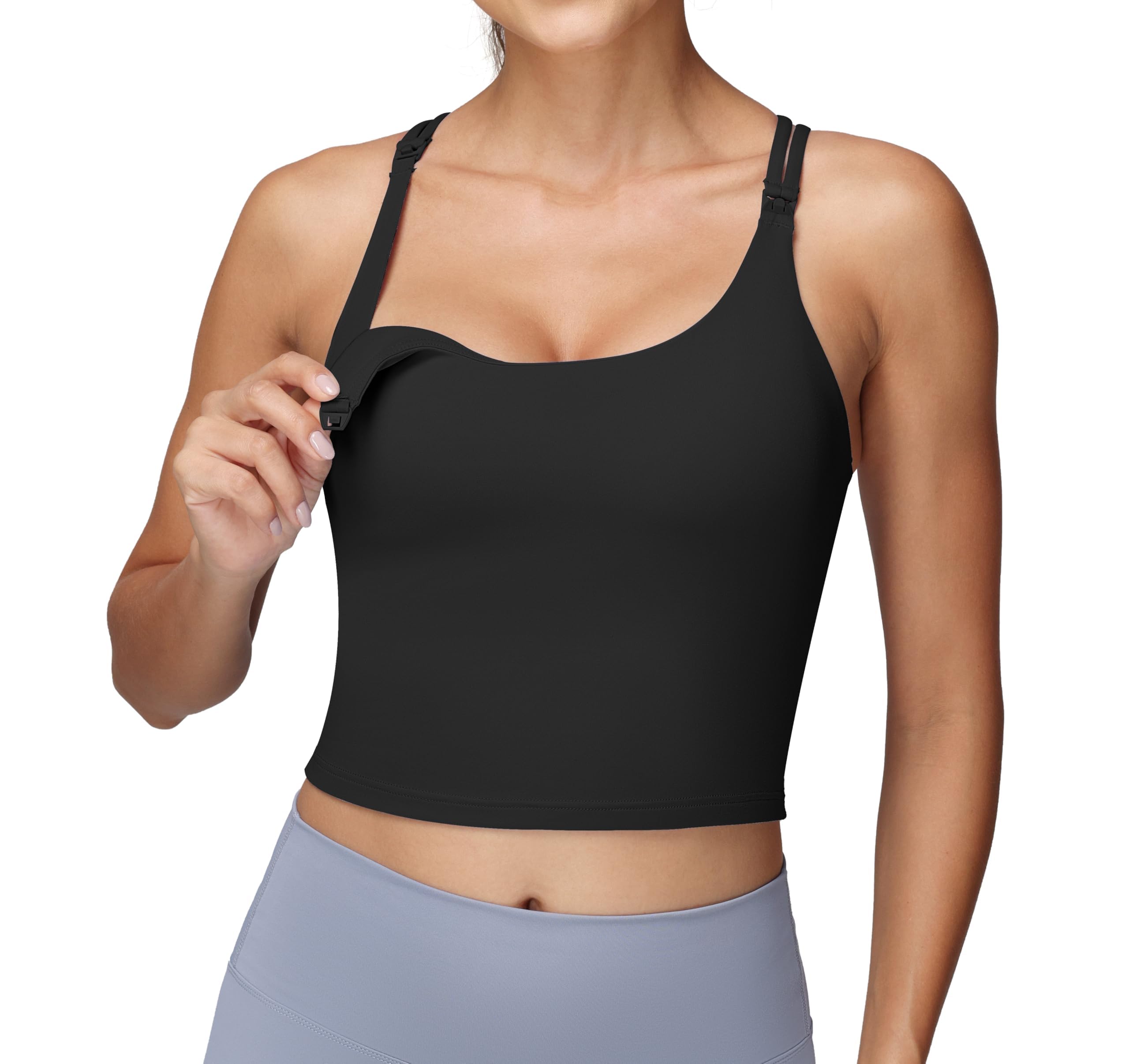 Schwangerschafts Still BH Still Top Damen U-Ausschnitt mit Gekreuztem Rücken Tank Top Yoga Workout Sport BH
