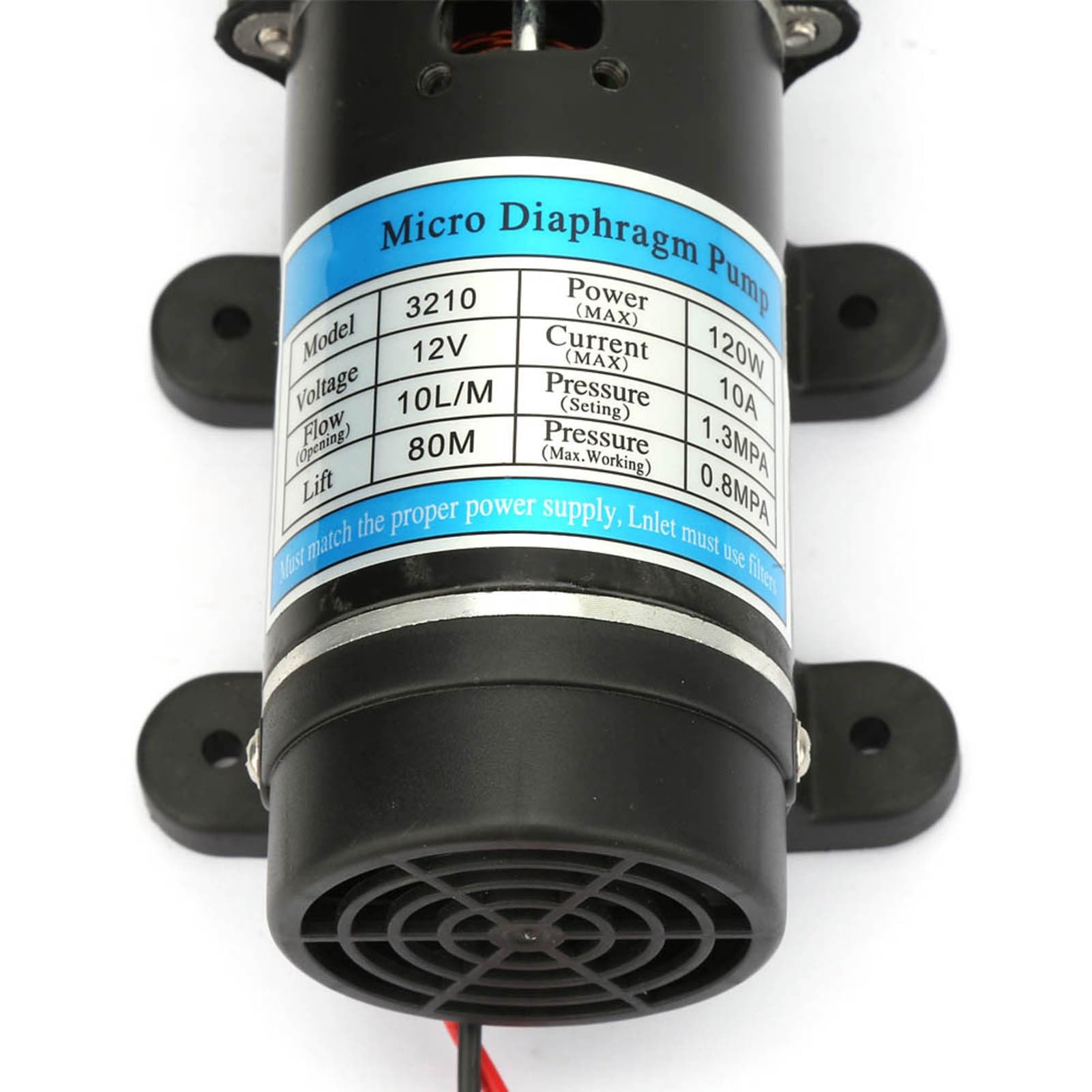 Pompa idraulica elettrica, pompa a membrana autoadescante 12V 120W Pompa a membrana 10L/m per idropulitrice(12V 3210YD-12-120FS)