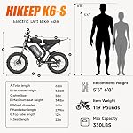 52V 40Ah Electric Bike for Adults, 3000W Peak All-Terrain Fat Tire Ebike, Class 2 Moped Style Electric Bicycle with Mid-Mounted Shock, 180KM Long Range High-Carbon Steel Trail Bike