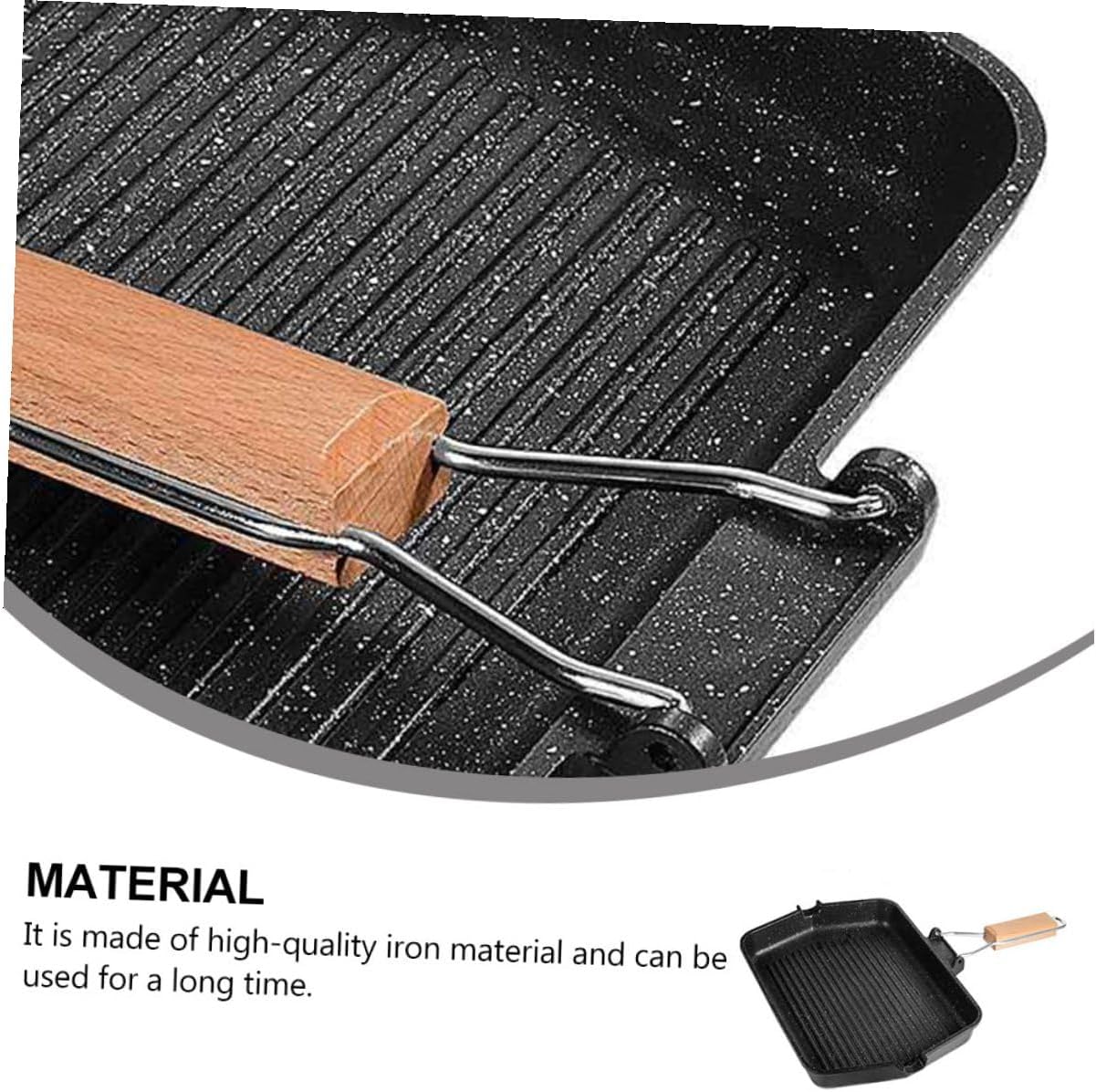 Non-stick Square Barbecue Grill Pan Maifan Stone Coating Steak Frying Pan Indoor Electric Stove Grill Plate for Household Cooking