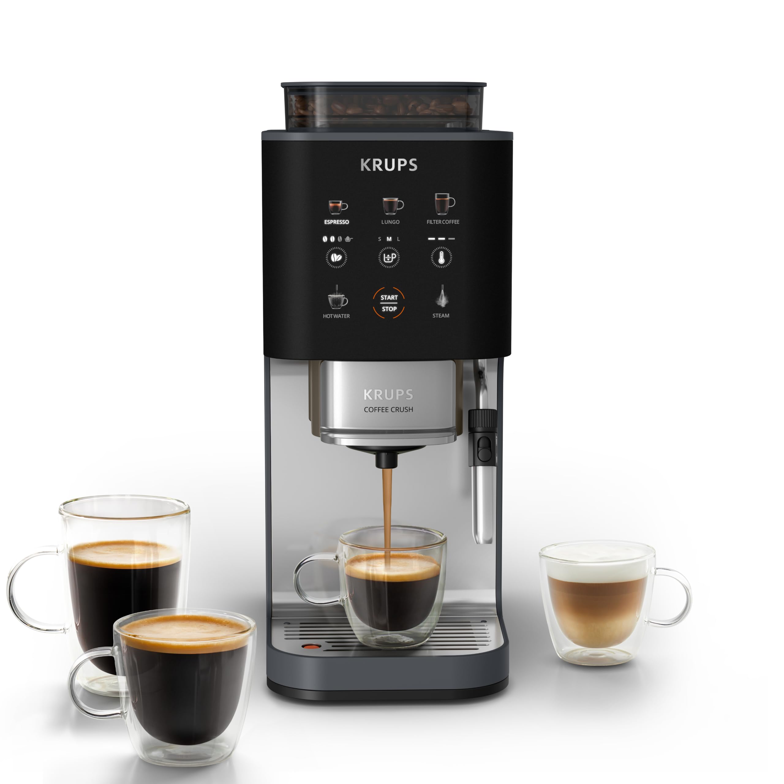 KRUPS Coffee Crush Edition, Espresso-Kaffeevollautomat, nur 15 cm Breite