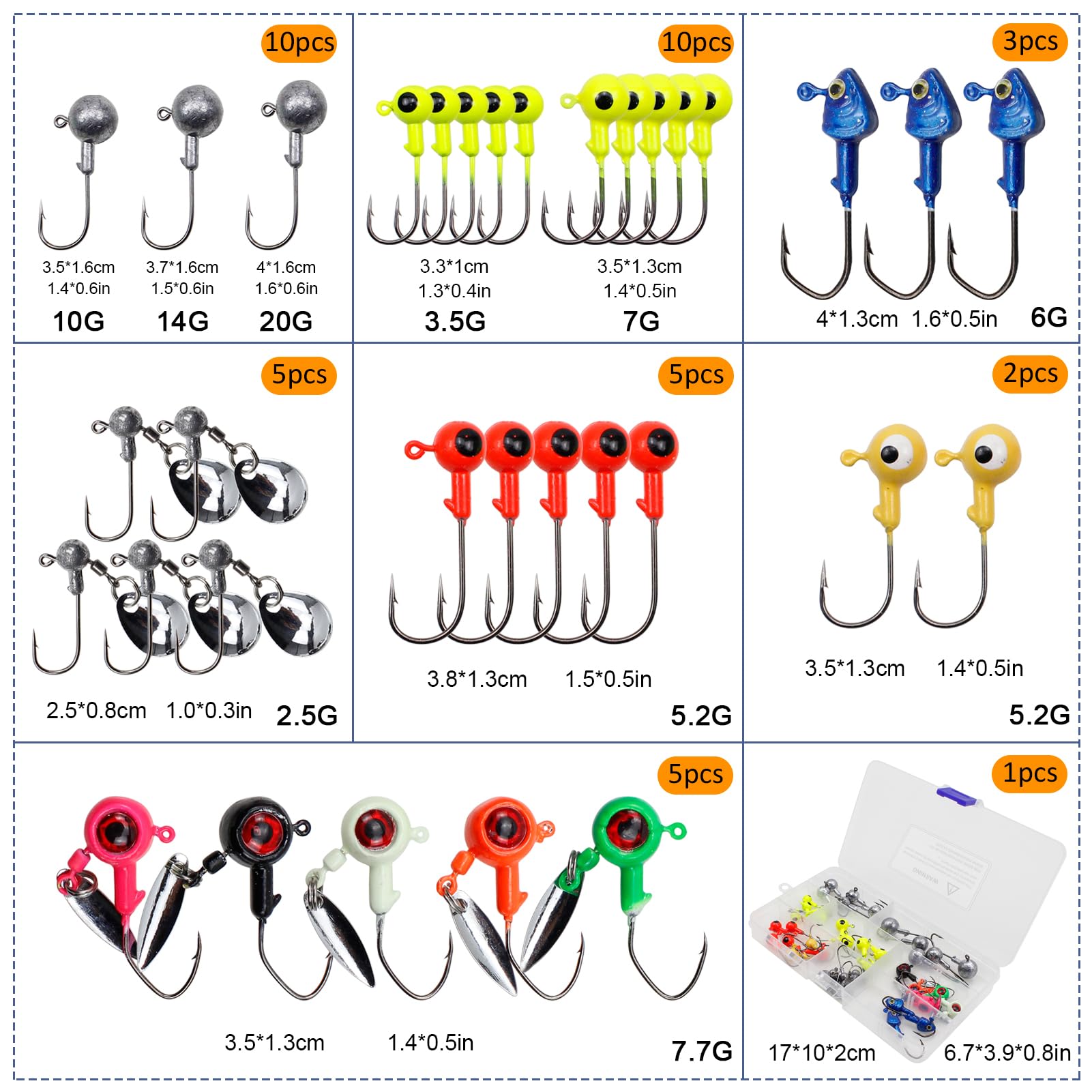 Lot de 182 leurres de pêche souples avec hameçons à tête plombée pour bar, truite, brochet, doré jaune, crapette, eau salée et eau douce