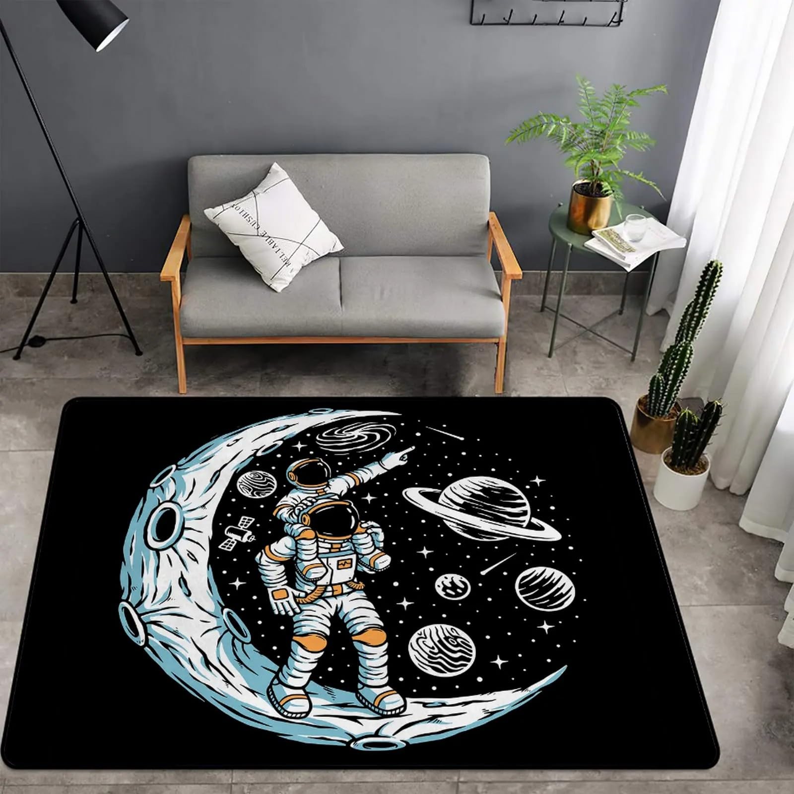 Tapis espace 3D chambre enfant antidérapant home decor doux 80x160cm