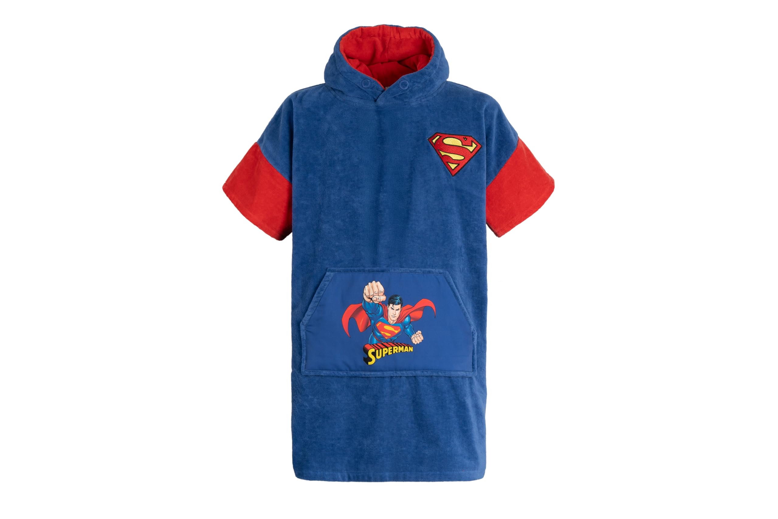 WAVE HAWAII Poncho de baño para niños, poncho de surf de algodón natural, poncho de playa con capucha, toalla acogedora para niños y niñas para el hogar, baño de ocio y viaje, tamaño (Superman, XS)