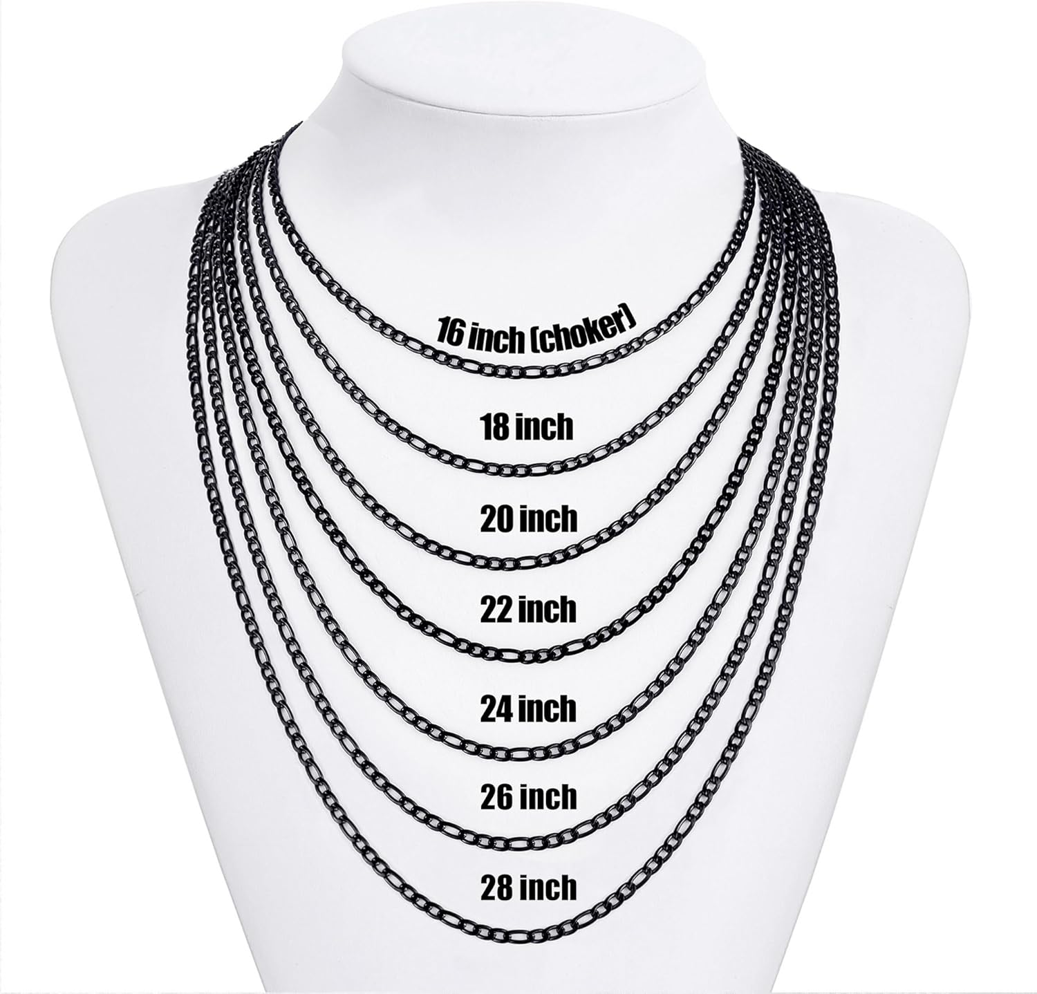 Fiusem Silver Tone Cross Necklace for Men, Stainless Steel Mens Cross Necklaces with 3.5mm Figaro Chain, Pendant Chain 16-24 Inches - Image 6