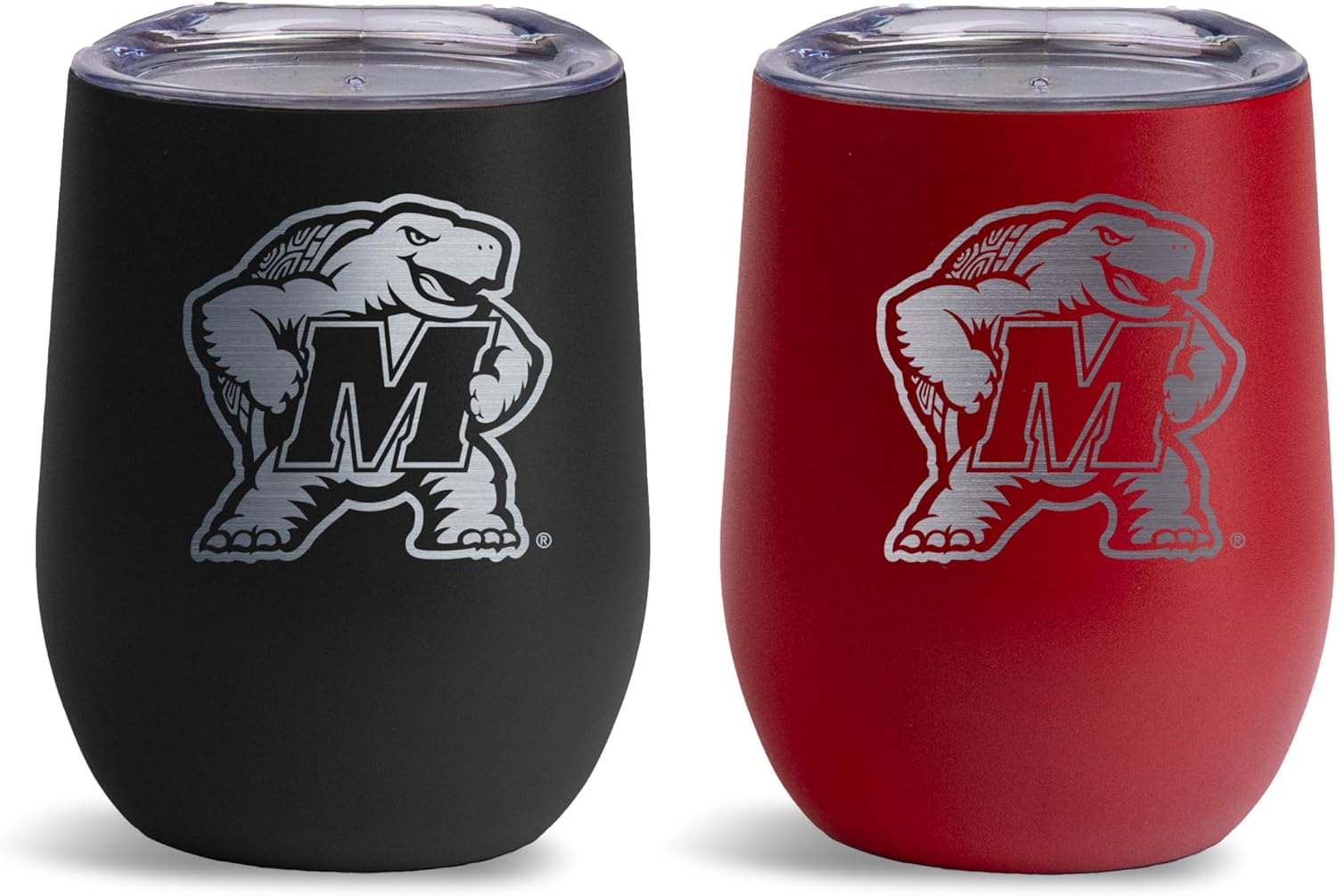 The Memory Company Officially Licensed NCAA 12oz Stemless Tumbler Set – 2-Pack Double-Wall Stainless Steel Home & Away Game Day Cups
