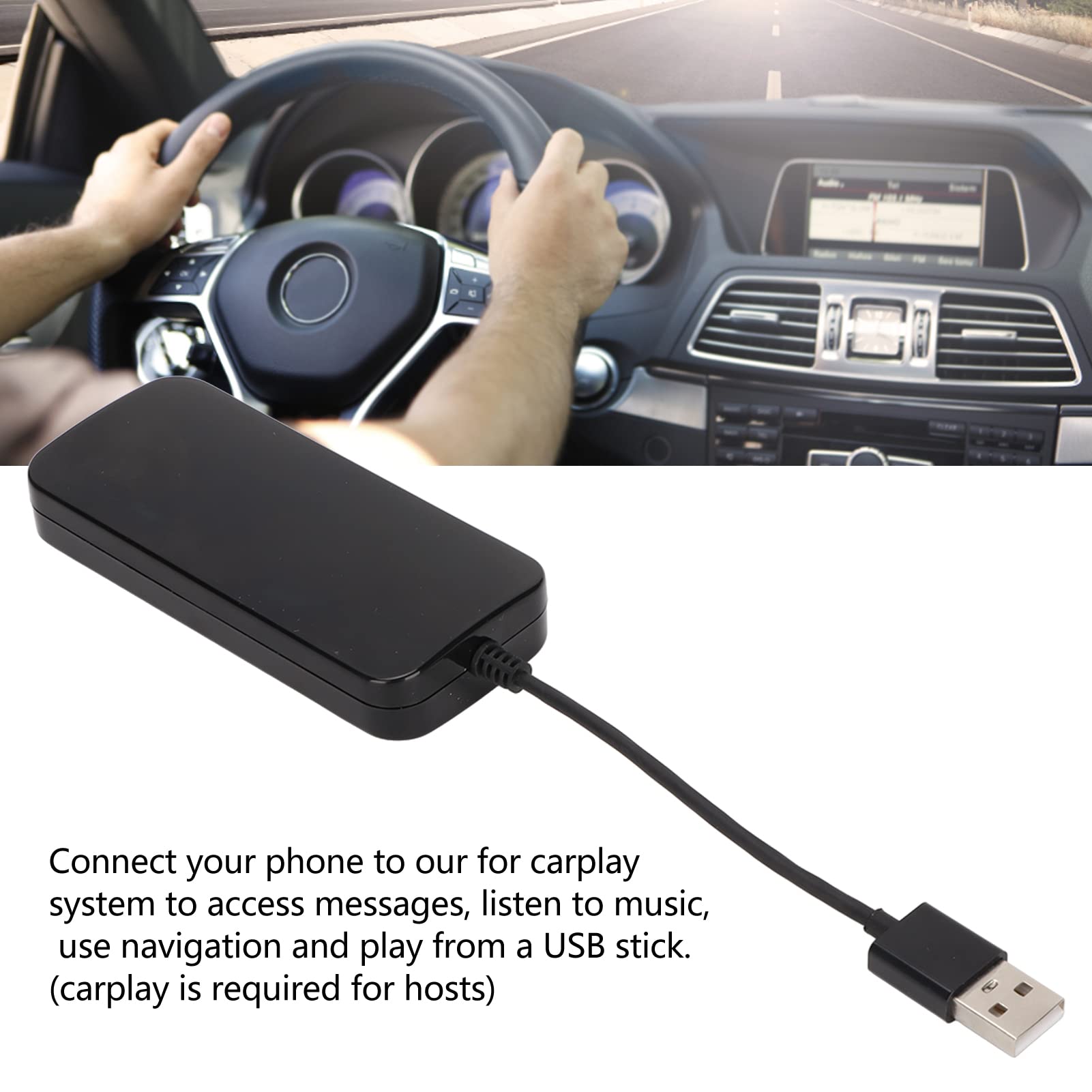 Adaptador Inalámbrico 2.0, Inalámbrico/Adaptador Automático Inalámbrico para Android, Adaptador USB Inalámbrico, Dongle Plug and Play.
