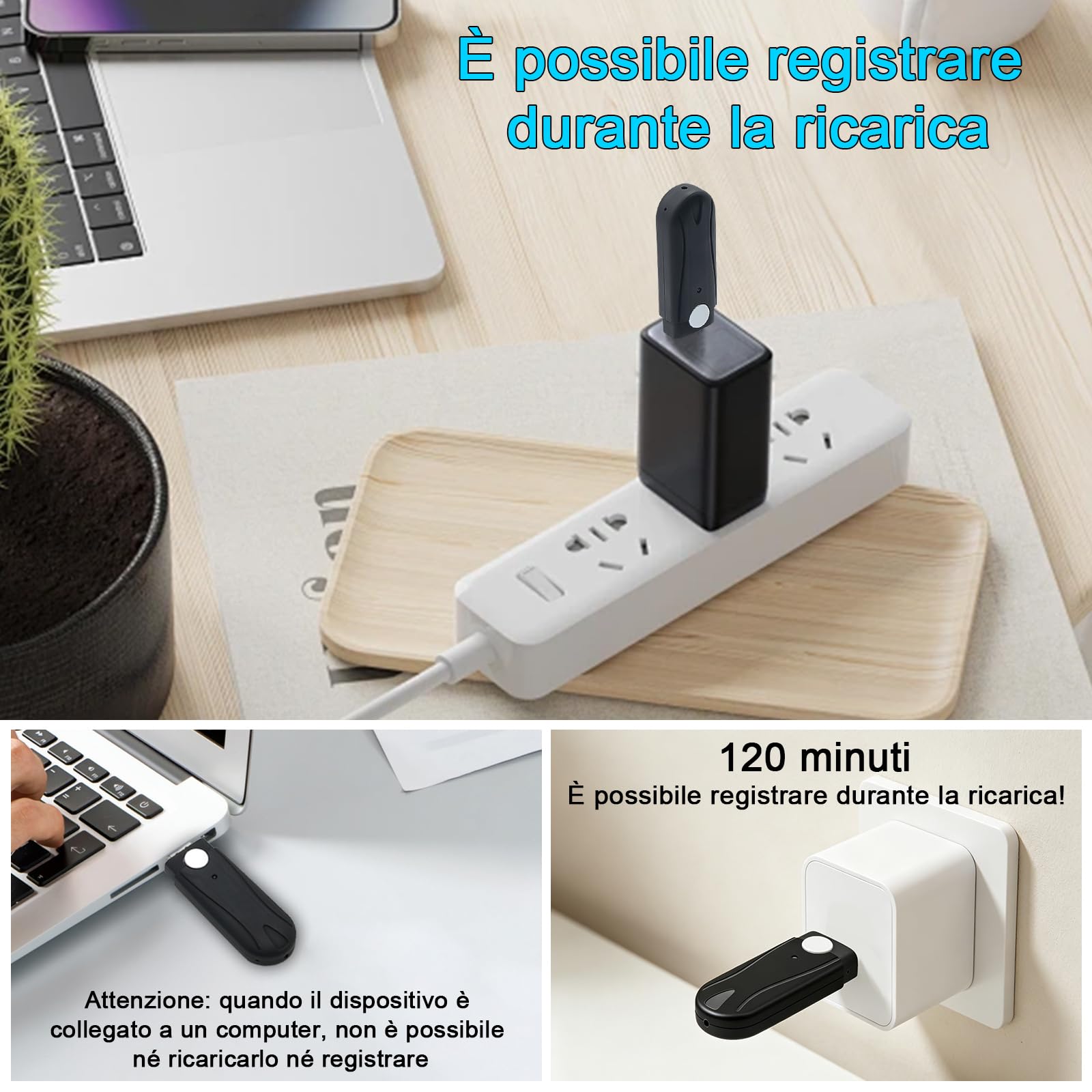 Telecamera Spia,1080P Mini Telecamera Spia Nascosta Chiavetta USB | 2H Registrazione,128GB di Memoria Rilevamento del Movimento,Registrazione in Loop,per Riunioni e Raccolta di Prove
