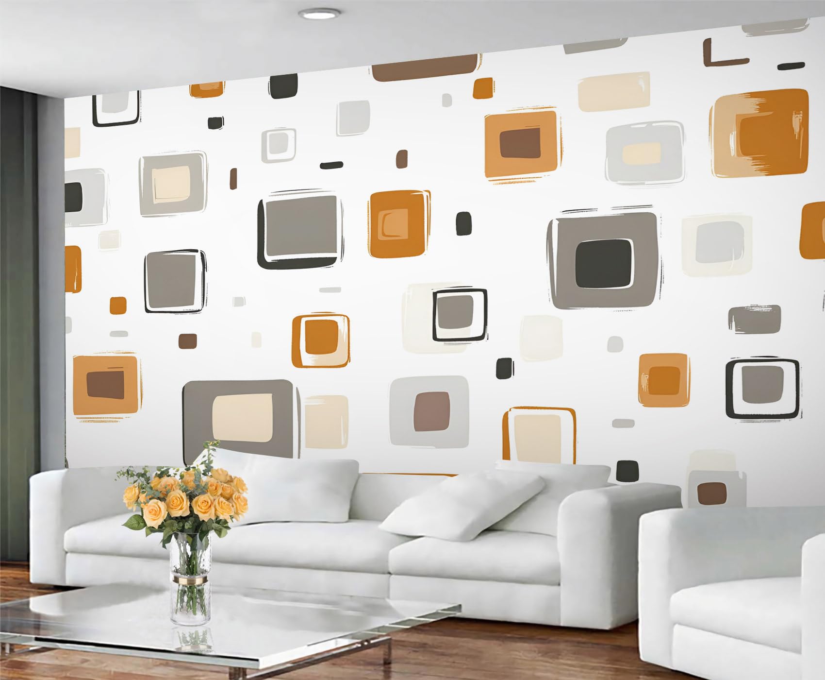 GIVLWF Nordic Kids Wallpaper & Mural, Simple Geometric Wallpaper for Living Room, Boho Bedroom Wall Paper, Non-Self-Adhesive, Murals for Walls — image 1