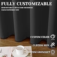 Vista 175 de ChrisDowa - Cortinas blackout con ojales para habitación y sala, juego de 2 paneles de cortinas con aislamiento térmico, gris oscuro, 42 x 63