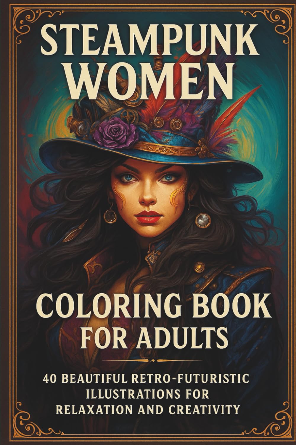 Steampunk Women Coloring Book for Adults: 40 Beautiful Retro-Futuristic Illustrations for Relaxation and Creativity