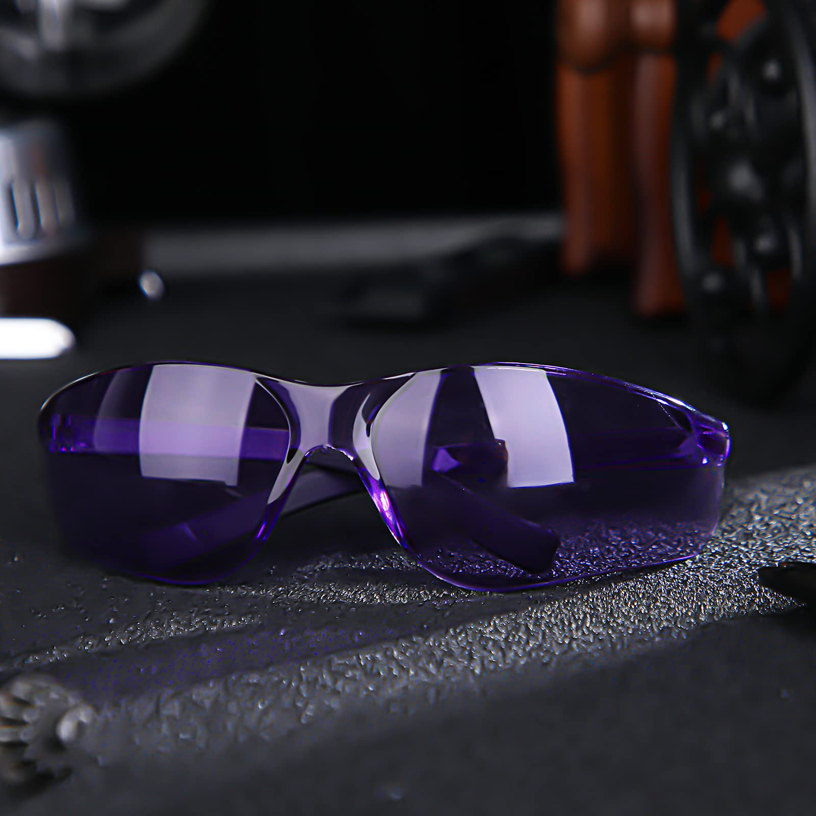 Queekay 24 Pairs Safety Glasses 12 Colors Unisex Anti Scratch Protective Goggles Impact Resistant Lens Eyewear Polycarbonate Safety Sunglasses Bulk for Work Construction Lab Eye Protection