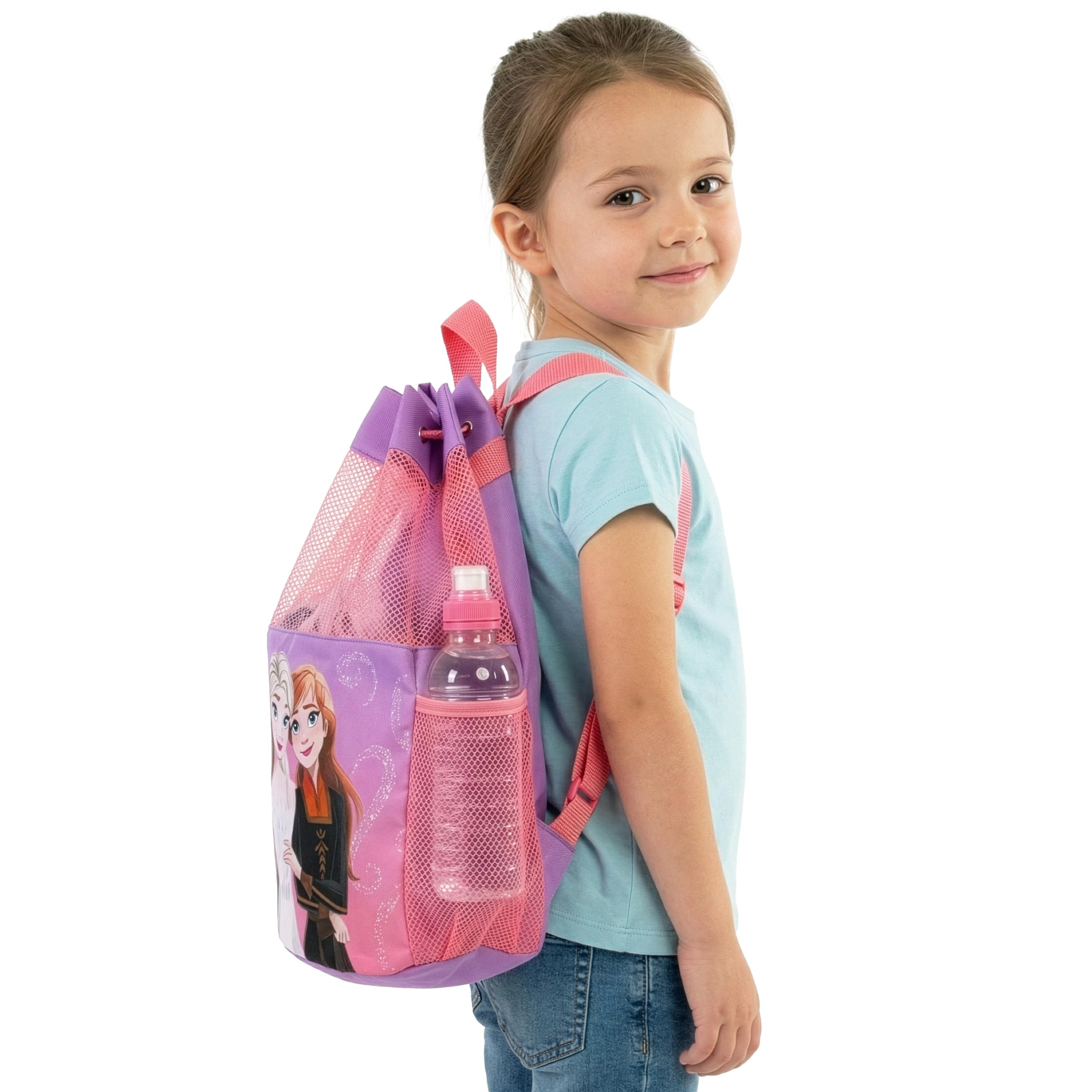 Disney Elsa Tasche die Eiskönigin, Strandtaugliche Strandtaschen für Mädchen, Schwimmtasche Mädchen in Lila