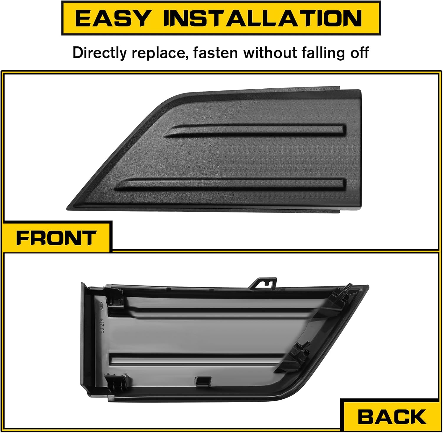 Front Bumper Guards Pads for Ford F-150 2021-2023, Front Bumper Lower Grille Inserts Cover Anti-Scratch Edge End Caps Trim Cover for Ford F150 2021 2022 2023 Accessories, 2PCS, Black