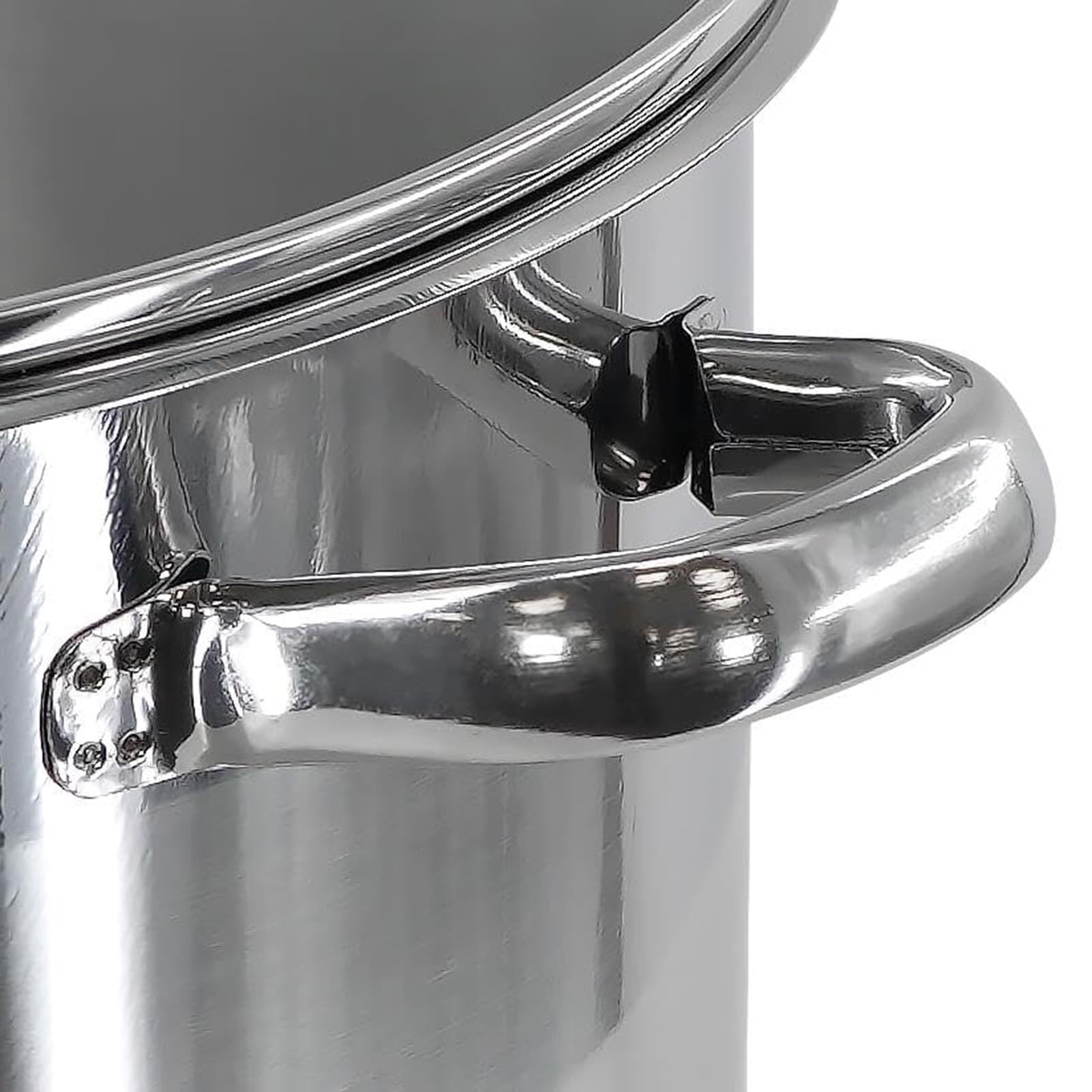 THEGA Grand Stock Pot avec Couvercle - Stockpot en Acier Inoxydable, Casserole en Acier Inoxydable Stockpot Base À Induction Grand Stock Pot Profond Couvercle en Verre(24 x 14 cm 6.5 LTR)
