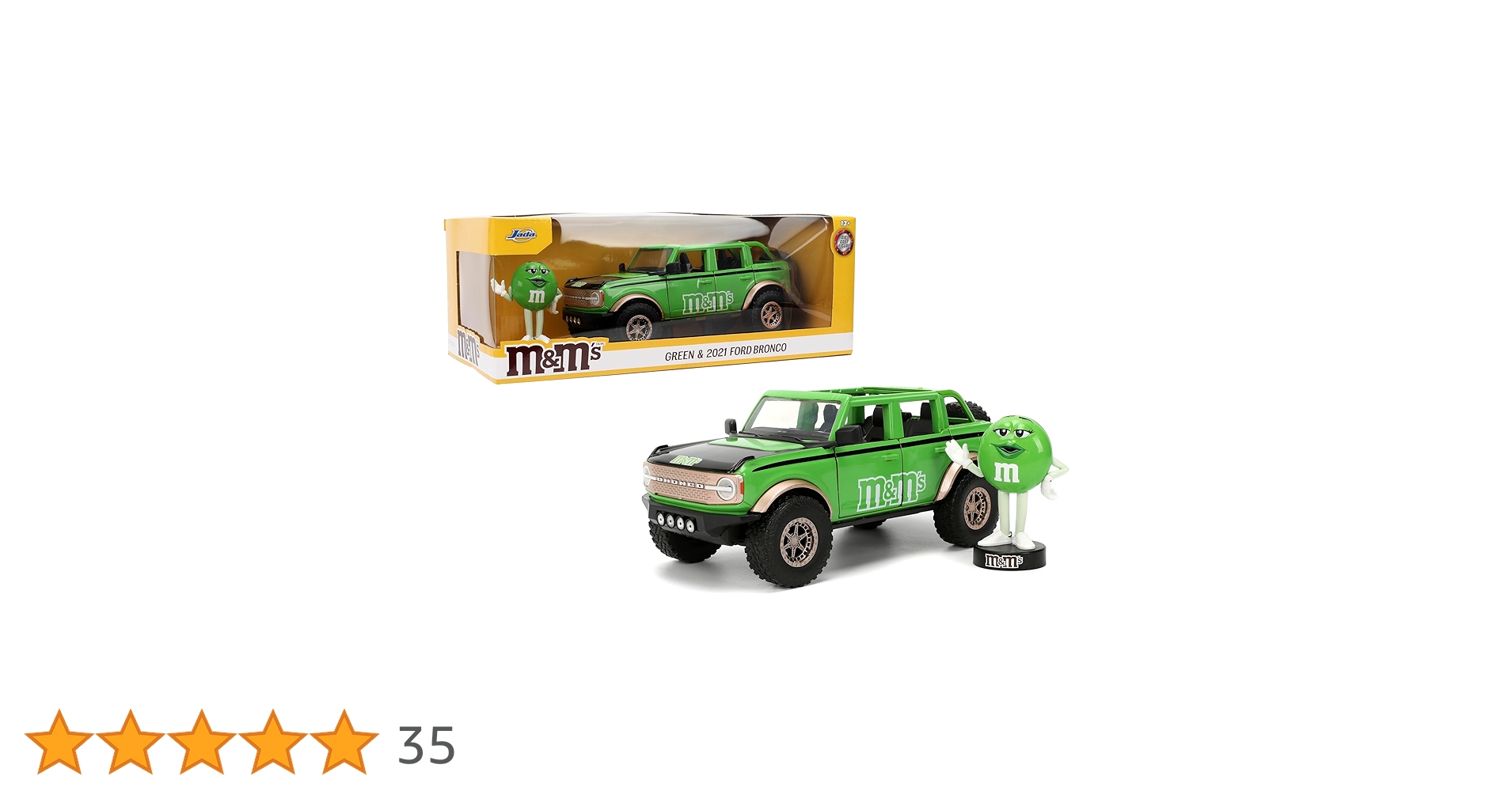 JADA M&M's グリーン & 2021 Ford Bronco Amazon.com: Jada Hollywood Rides M&M'S 2021 Ford Bronco with