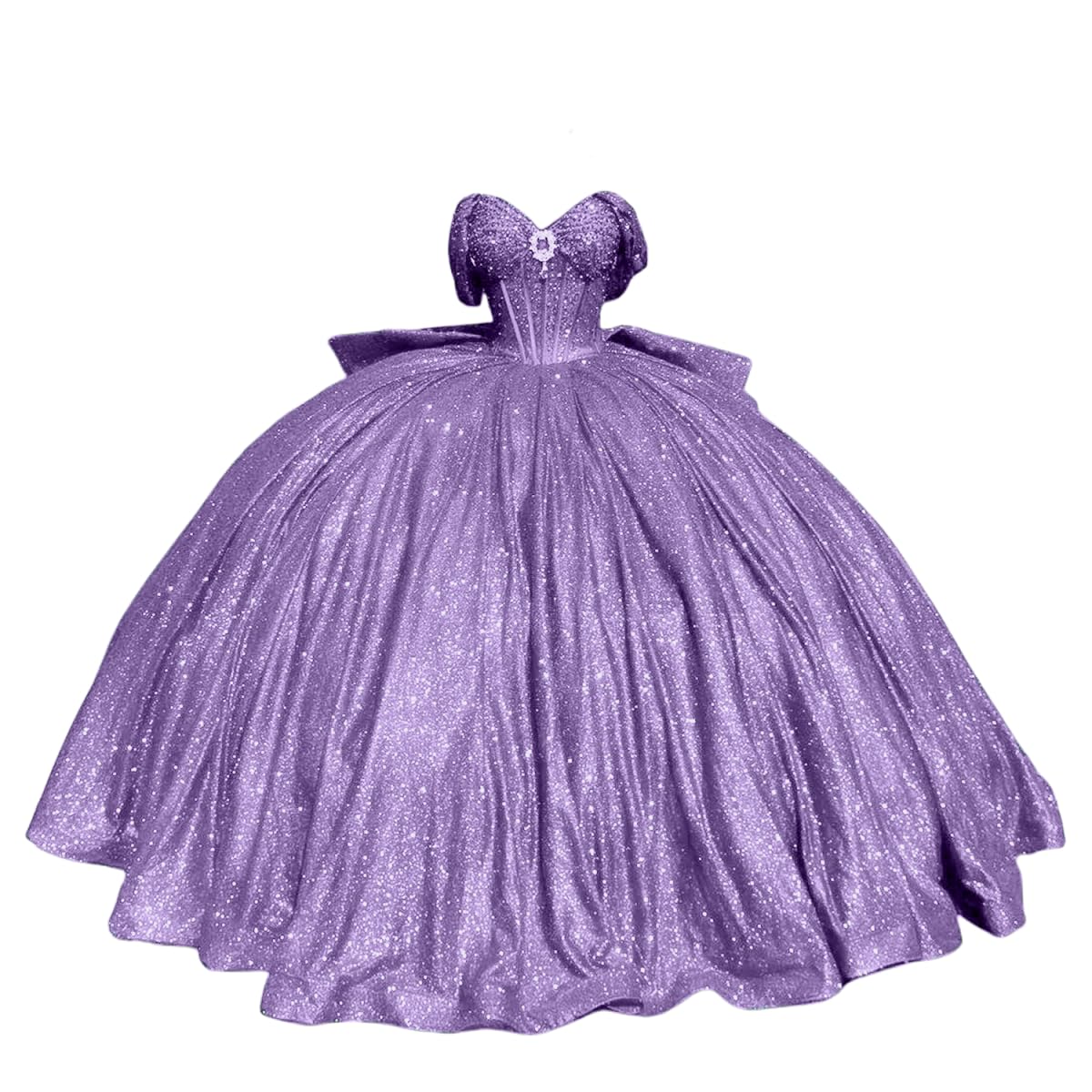 Sparkly Beaded Quinceanera Dresses with Train Off Shoulder Sweet 16 Dresses Puffy Tulle Ball Gown