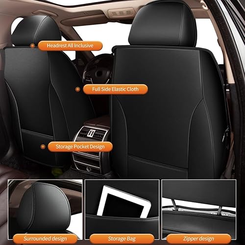 Miniatura 9 de AOMSAZTO Funda de asiento de automóvil para Nissan Pathfinder 2011-2024, juego completo de 5 asientos, protector de cojín de asiento de automóvil,