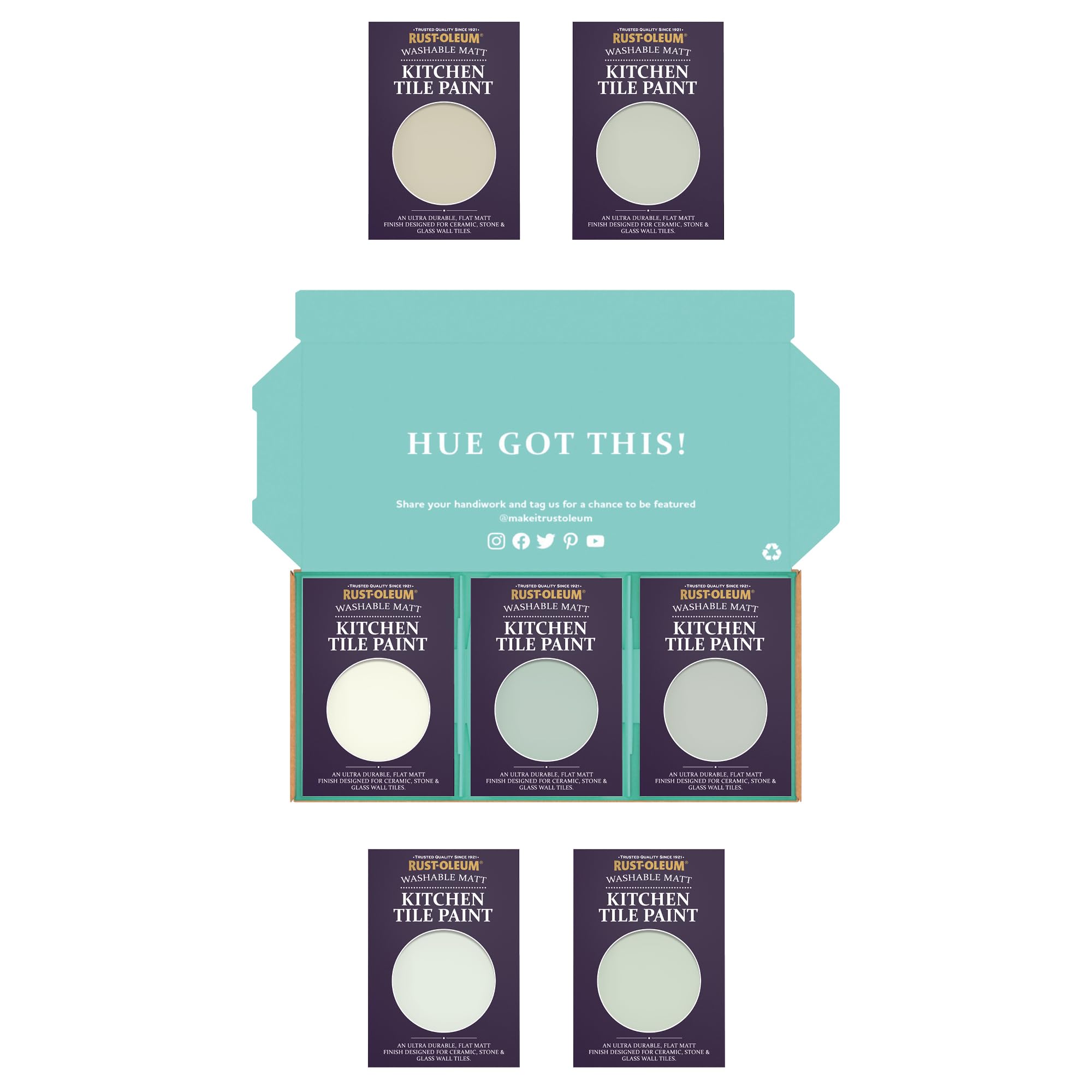 Rust-Oleum Kitchen Wall Tile Paint in Matt Finish – Fresh Greens Tester Box