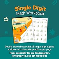 Vista 2 de Cuaderno de ejercicios de una página al día de Channie's para preescolar - estudiantes de primaria de 1º grado, práctica de matemáticas de un solo