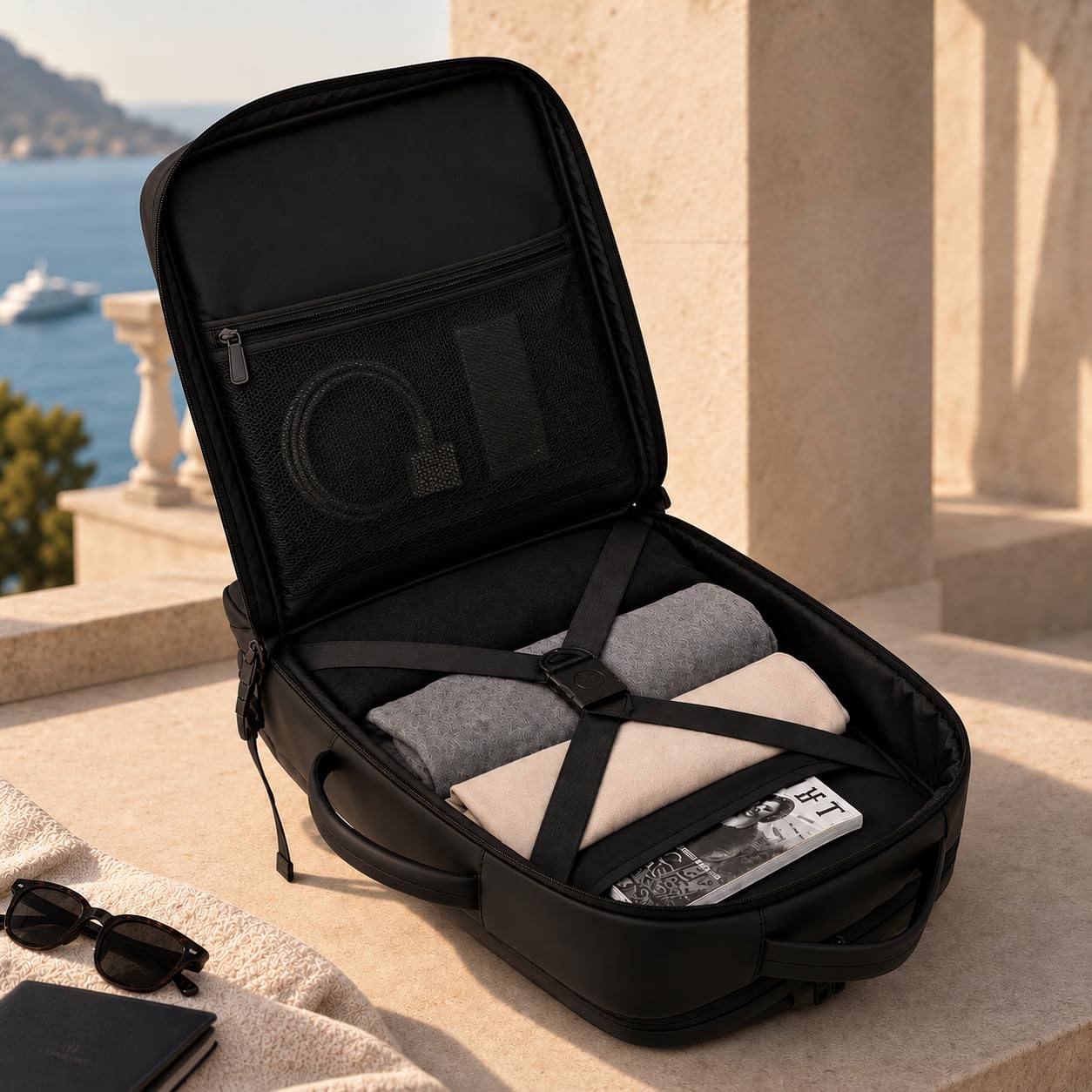 Wesley Laptop Backpack - Expandable Travel Carry On -5