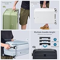 Vista 9 de Maletas ligeras de viaje con portavasos y soporte para teléfono, Blanco, Expandible 24 pulg.