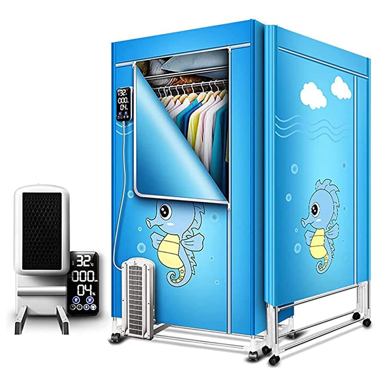 2000W Lntelligent calentó el aireador de la ropa, secador de ropa eléctrico, estantes de acero inoxidable de secado de ropa de doble capa secador de energía eficiente, baja energía calentó aireadore
