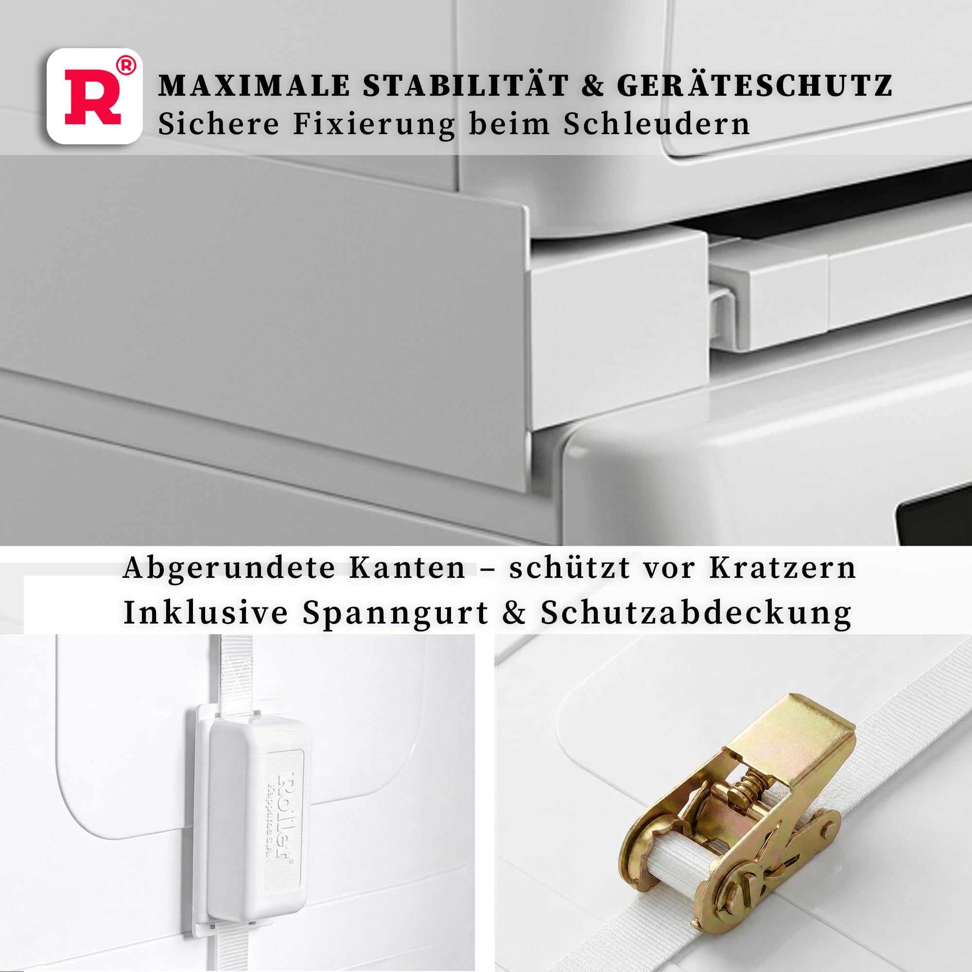 ROLLER Kappatos Zwischenbaurahmen mit Wäscheständer, 250 kg Aluminium | 100% Aluminium, Für 60 cm breite Geräte, Fußabstand 53-60 cm, Trockenfläche 2,8 m, 250 kg, Made in EU, Vormontiert