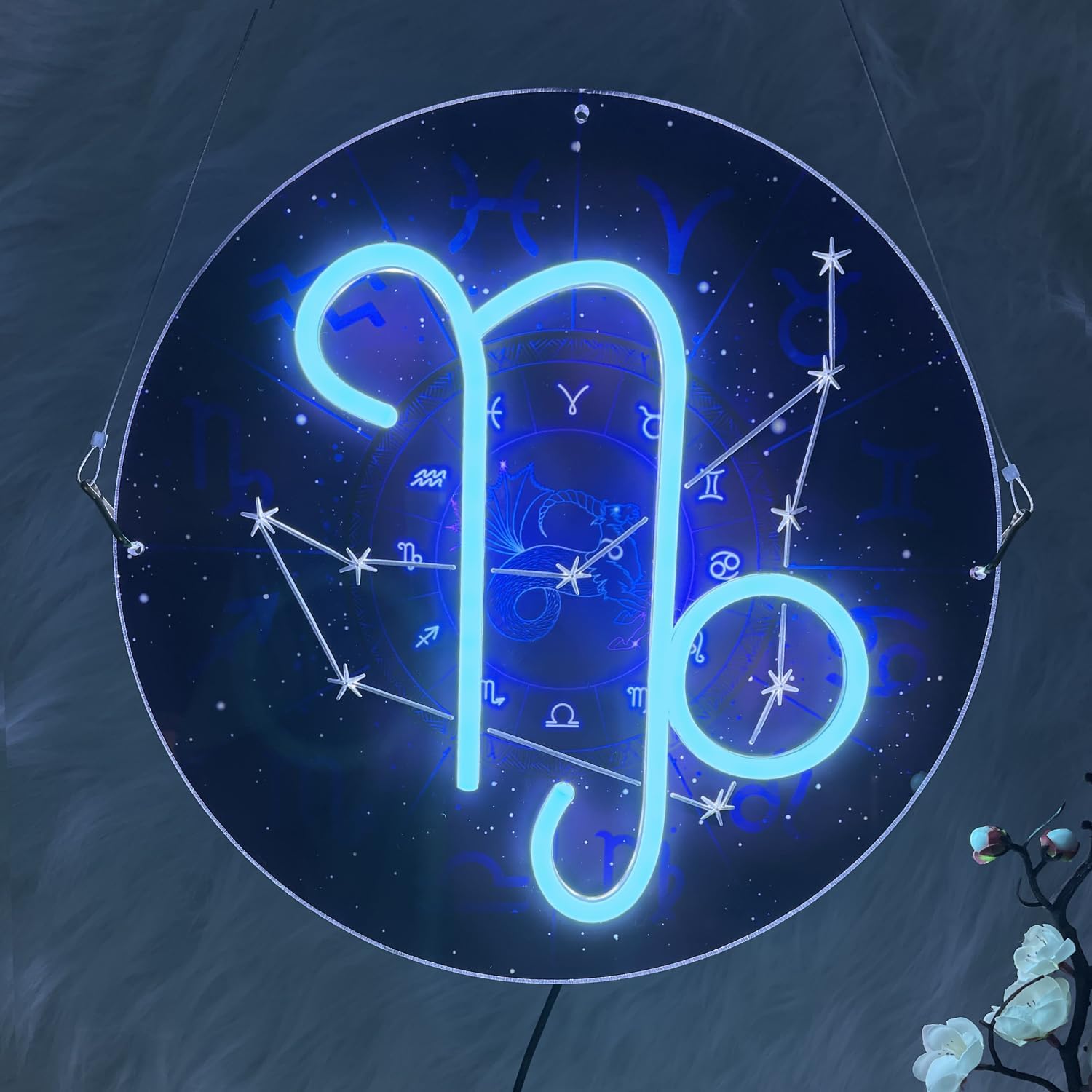 Gemini rose Nordic Lights LED Constellation Neon Sign, Home Decor for Bedroom, Living Room, Bar, 15.7 Inches