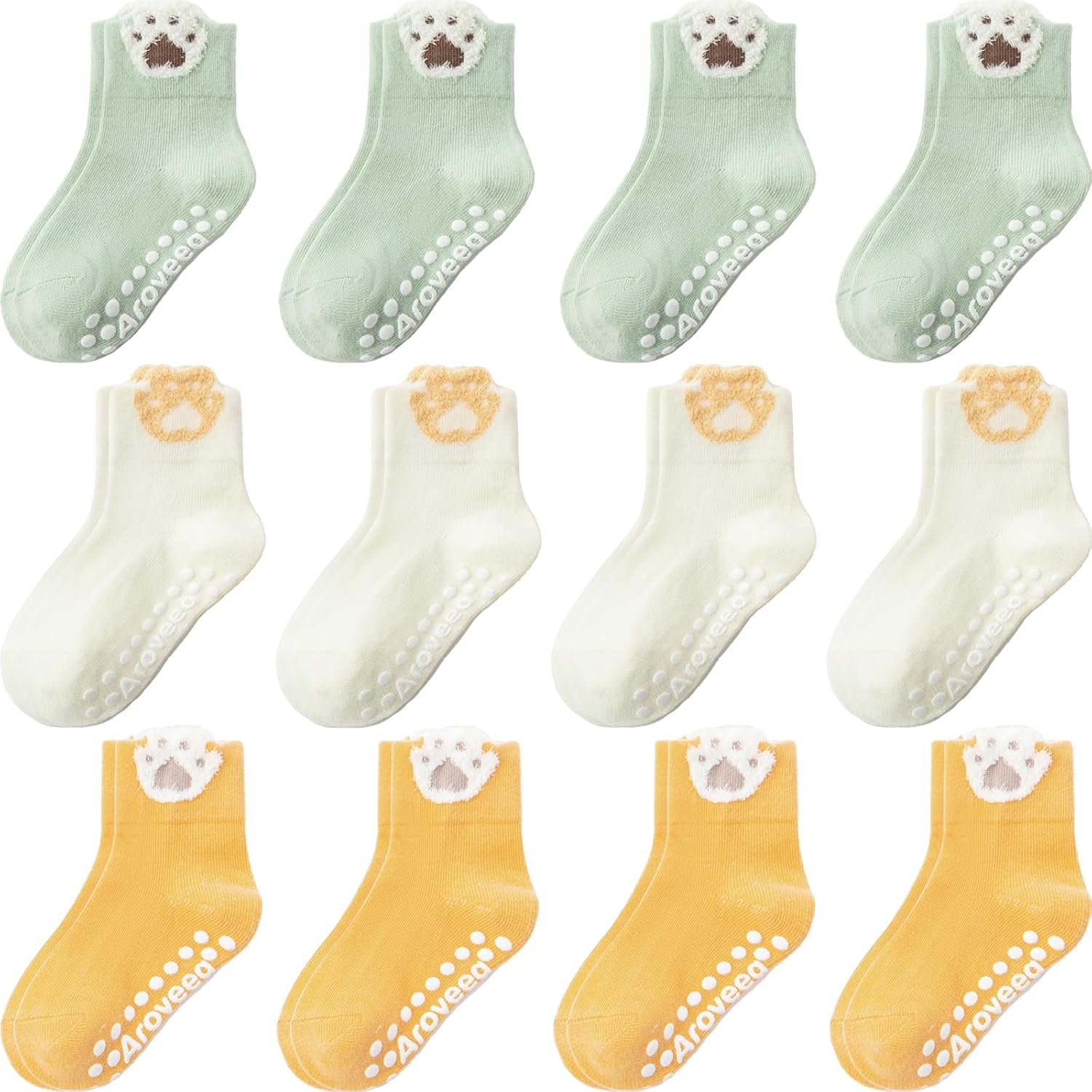 Non Slip Grip Ankle Baby Socks 12 Pack for Toddler Boys and Girls Kids,Infant Cute Cotton Baby Socks 1-3T Animal9