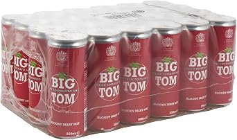 Big Tom Spiced Tomato Juice for Bloody Mary Mix, 250ml Can, (Pack of 24)