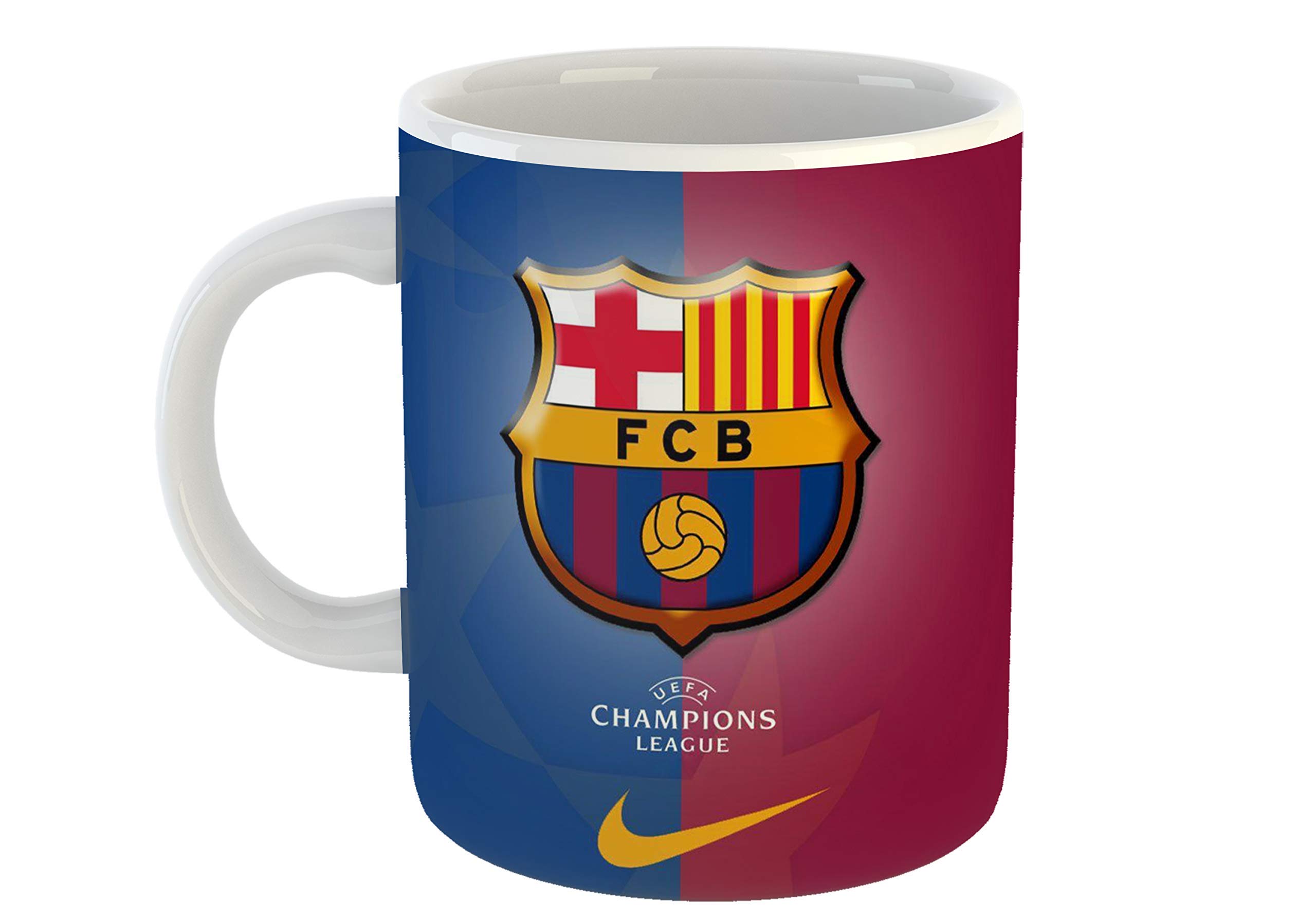 Ceramic FCB Champion League Football Lover Coffee Mug, 11oz,Multicolor,Glossy Finish