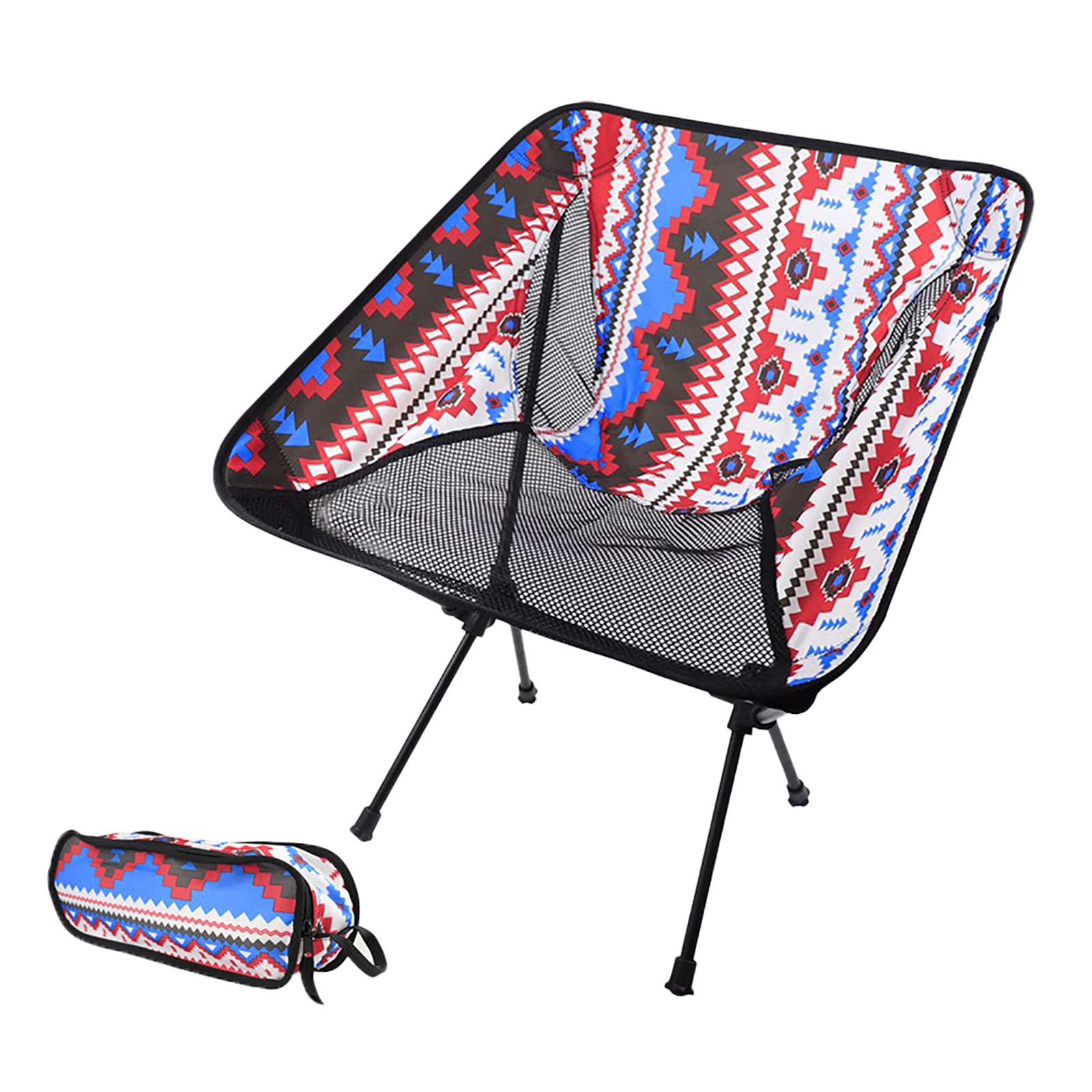 Chaises pliantes pour camping et pique-nique bicolores rouge et blanc