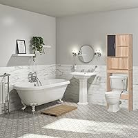 Vista 10 de Better Home Products Ace - Organizador de almacenamiento sobre el inodoro en roble natural y gris oscuro