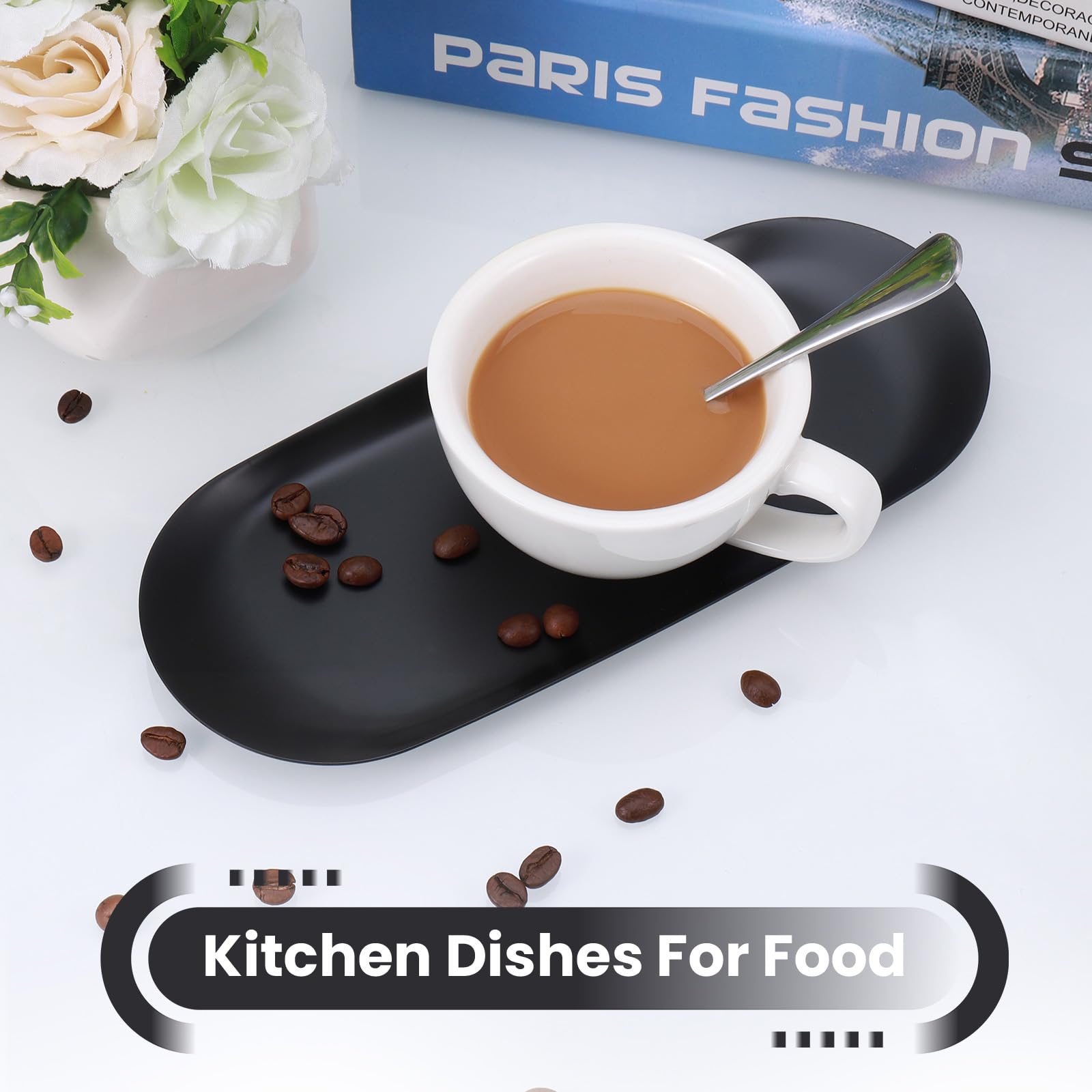 2 Vassoi Decorativi In Acciaio Inox Nero - Ovale, 23x9.5cm, Per Casa E Bagno - Foto 8