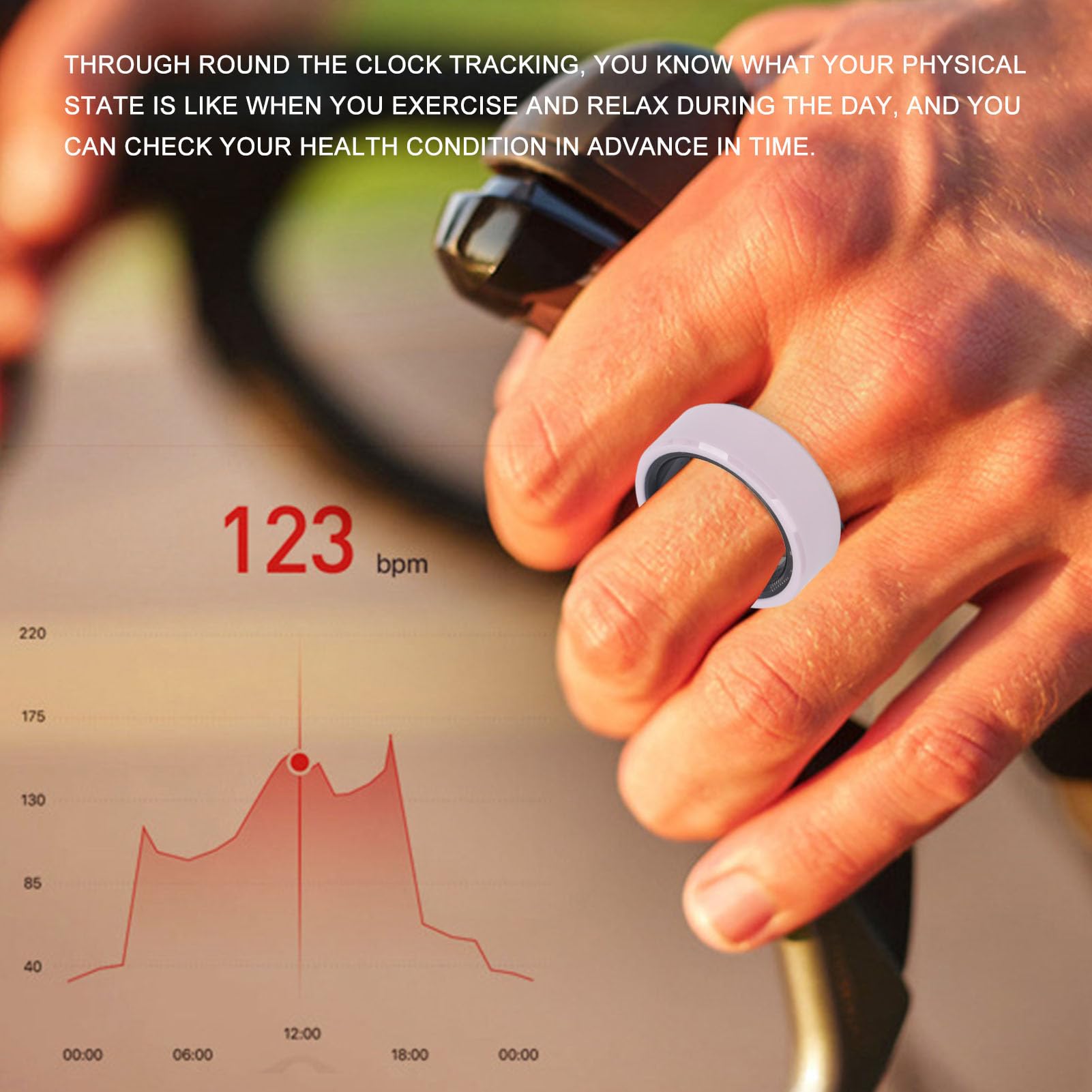 Garsent Fitness Smart Ring, Anillo Inteligente de Salud Rastreador de Ejercicios, Anillo Inteligente para Dormir, Podómetro, Monitor de Temperatura Corporal, Anillo